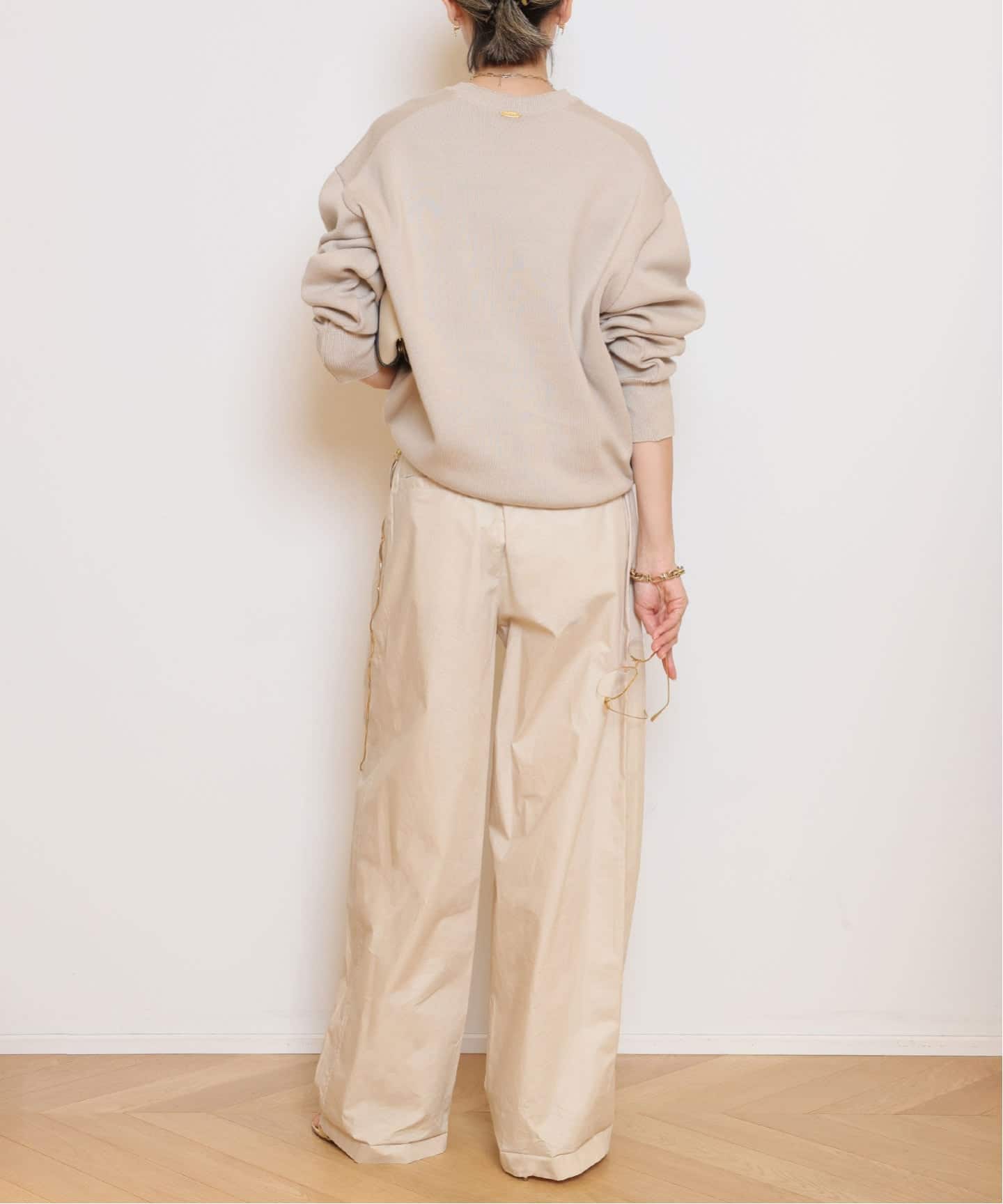 DARKPARK/ダークパーク】DANIELLE CHAIN POPELINE WIDE パンツ（BEIGE