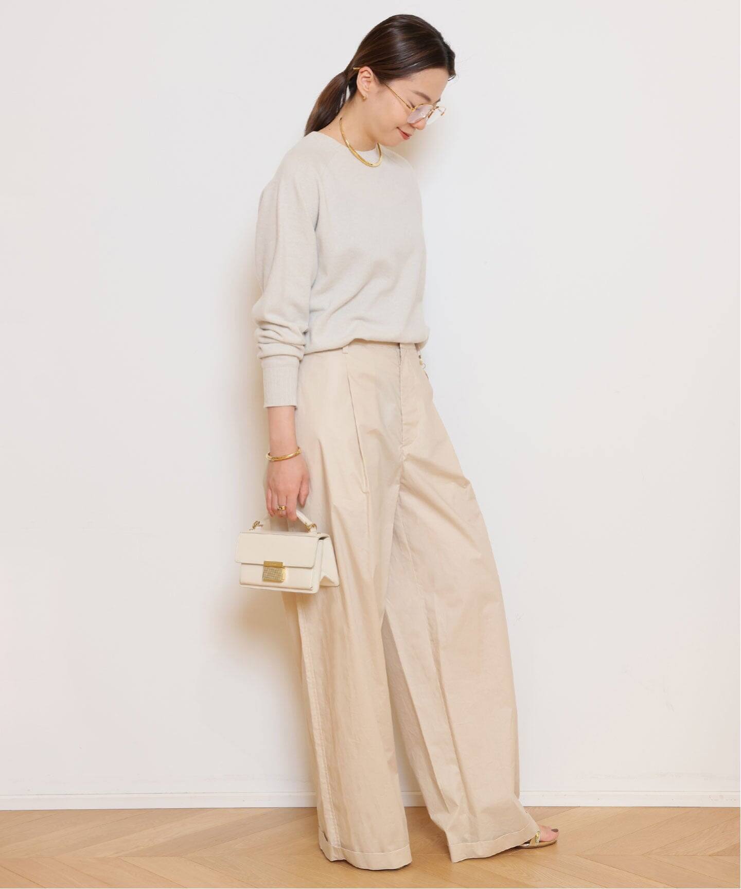 DARKPARK/ダークパーク】DANIELLE CHAIN POPELINE WIDE パンツ（BEIGE