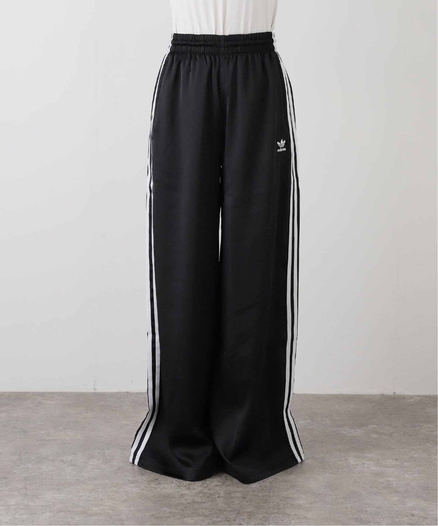 ADIDAS/アディダス】SATIN WIDE LEG TRACK パンツ（BLACK）（ジャージ