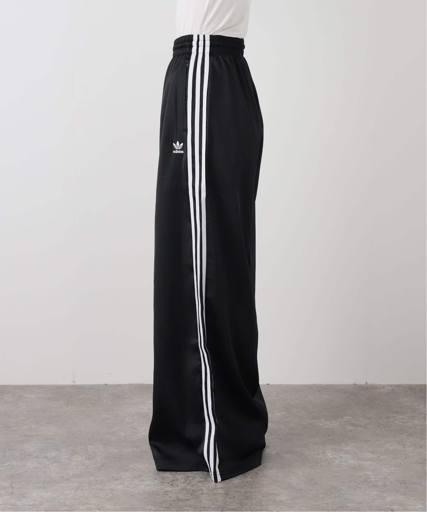 ADIDAS/アディダス】SATIN WIDE LEG TRACK パンツ（BLACK）（ジャージ