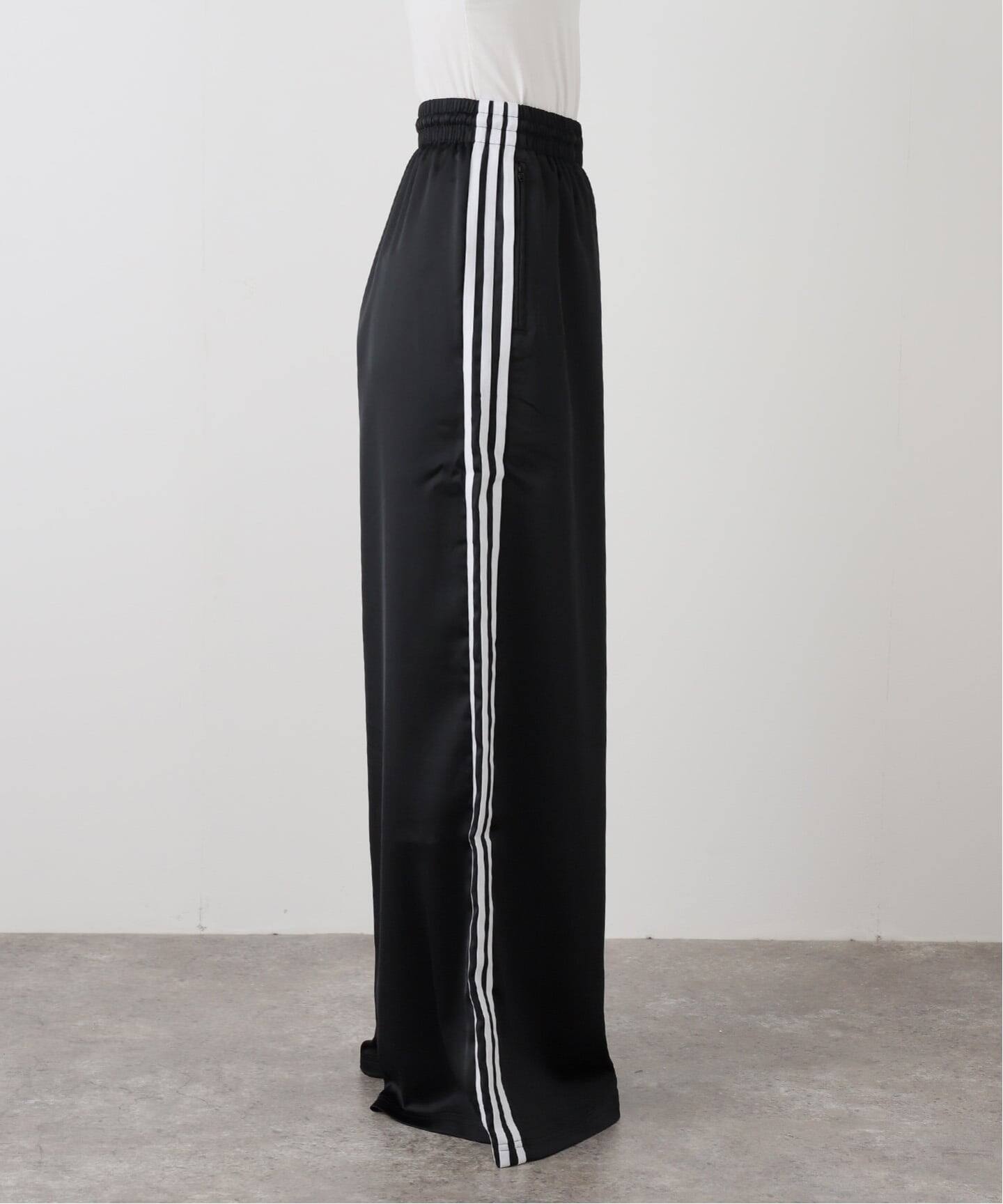 ADIDAS/アディダス】SATIN WIDE LEG TRACK パンツ（BLACK）（ジャージ