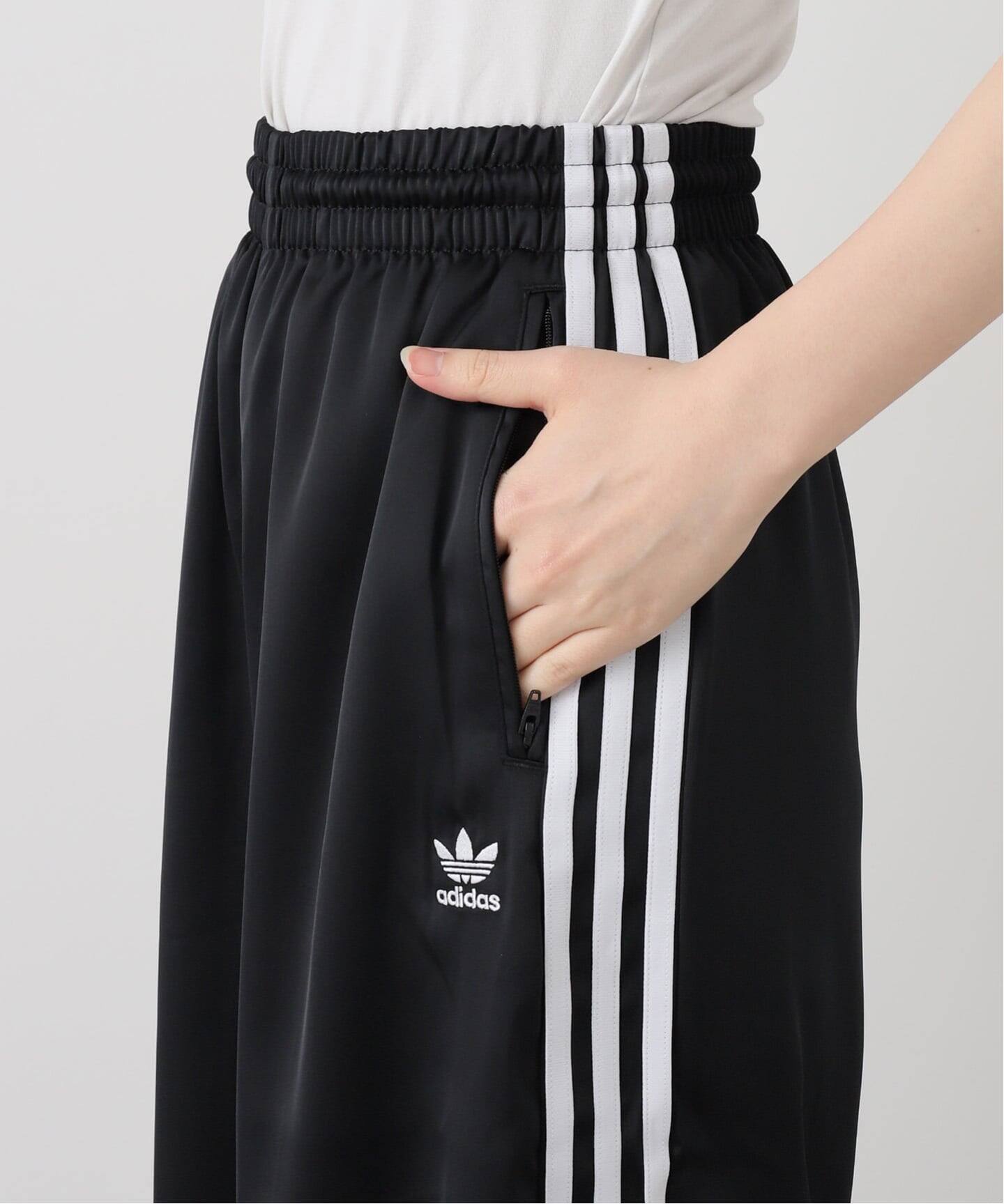 ADIDAS/アディダス】SATIN WIDE LEG TRACK パンツ（BLACK）（ジャージ
