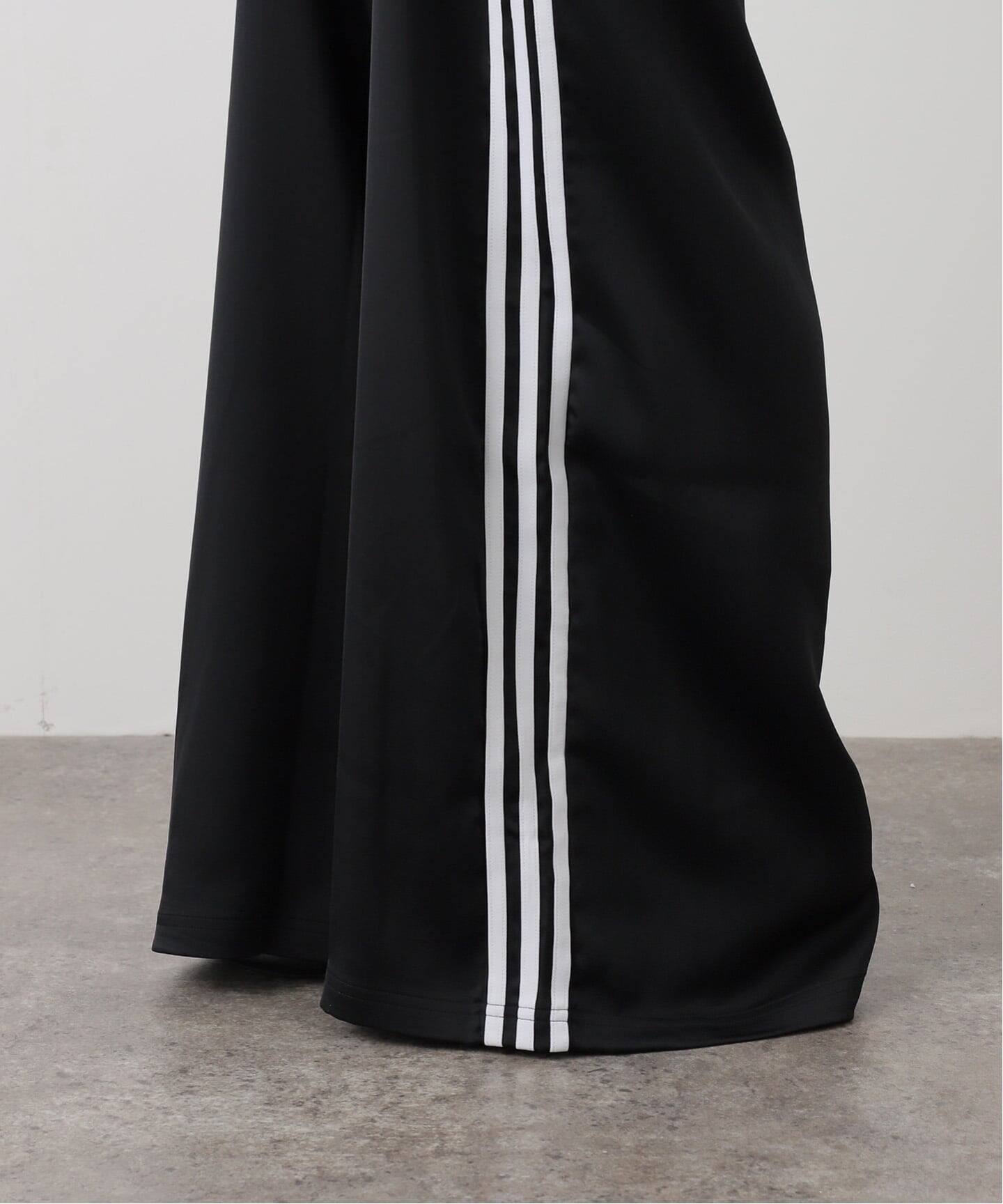 ADIDAS/アディダス】SATIN WIDE LEG TRACK パンツ（BLACK）（ジャージ