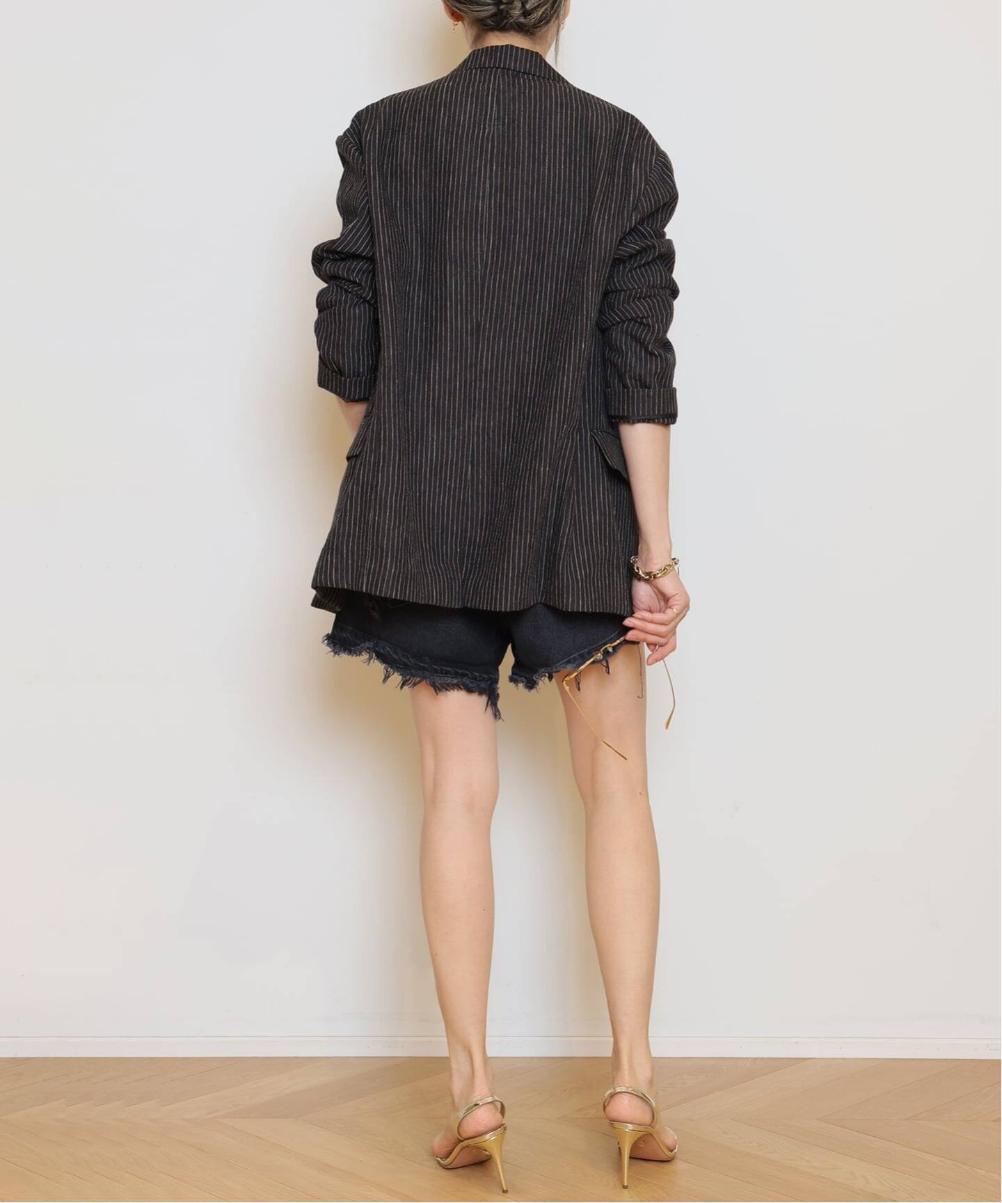 r13 アールサーティーン crossover SHORT デニム R13/アールサーティーン】CROSSOVER ショートパンツ(BLACK)（ショート