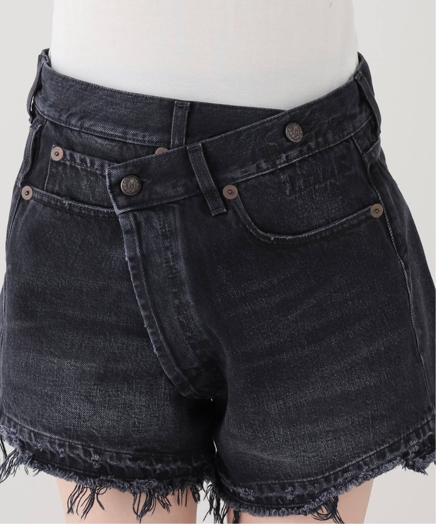 R13/アールサーティーン】CROSSOVER ショートパンツ(BLACK)（ショート