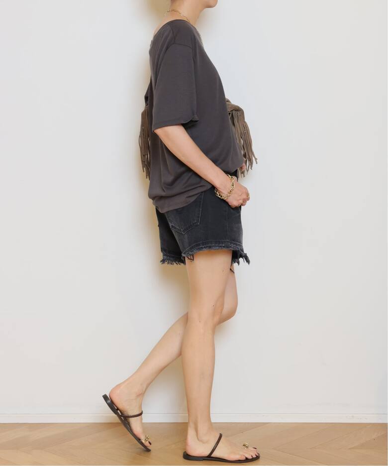 R13/アールサーティーン】CROSSOVER ショートパンツ(BLACK)（ショート 