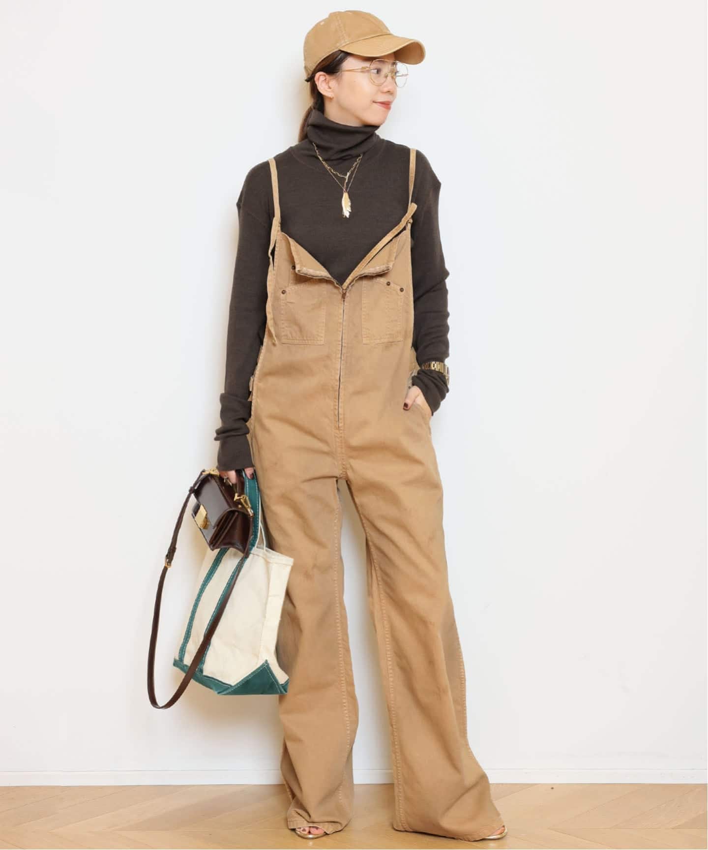 JOHNBULL フレンチサロペット(キャメル)（サロペット／オーバーオール