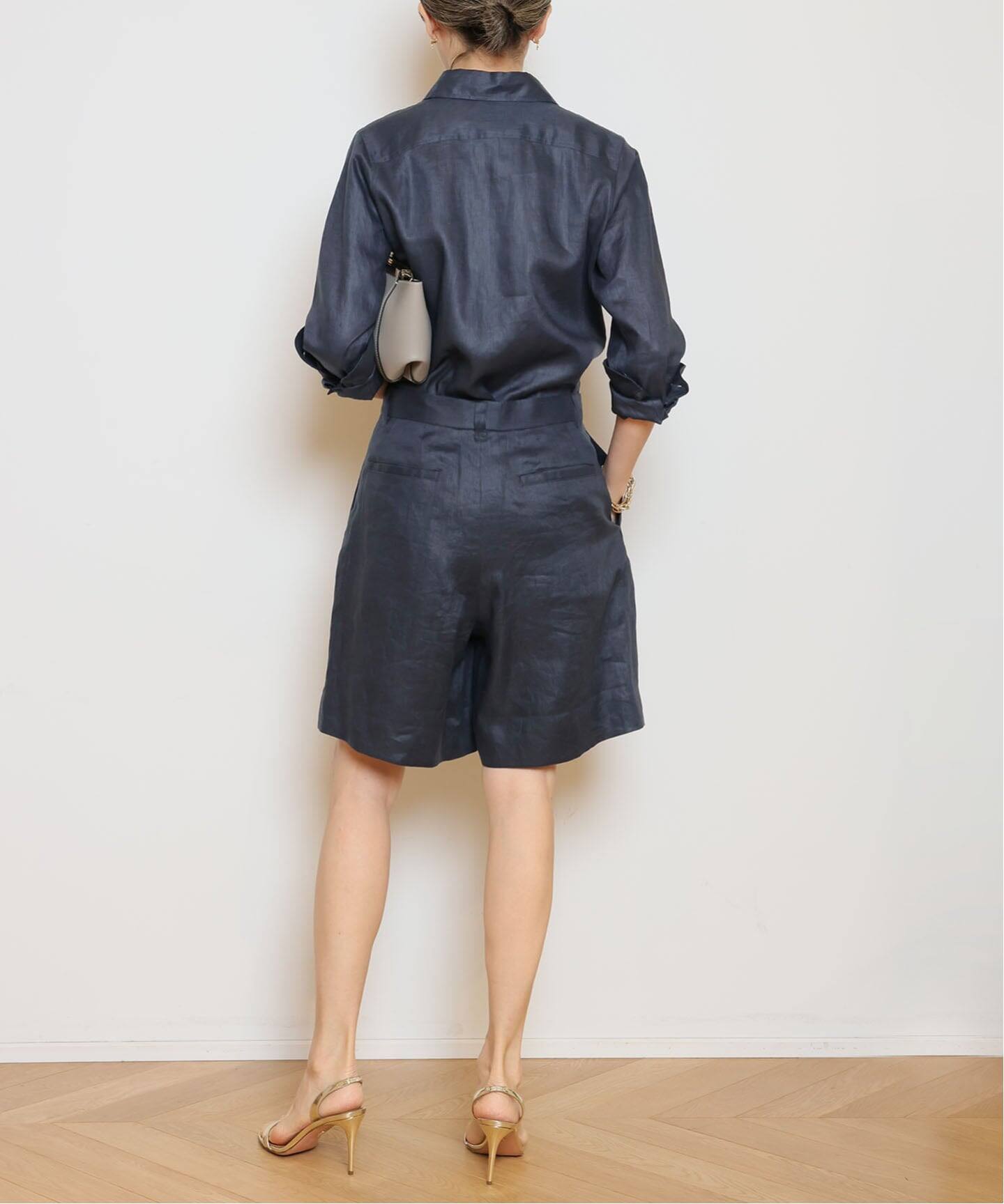 MADISONBLUE/マディソンブルー】 LINEN WIDE TUCK ショーツ（ショート