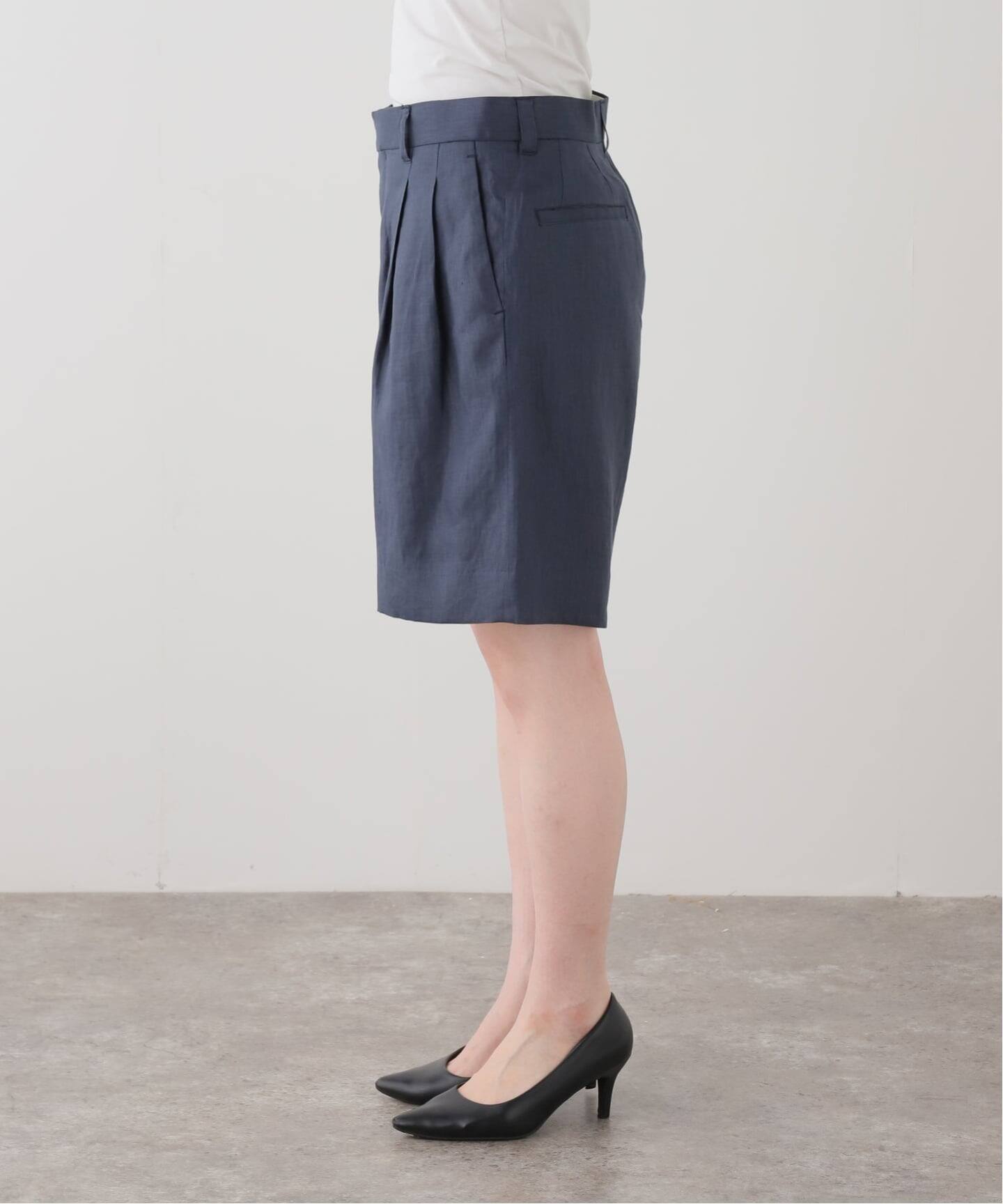 MADISONBLUE/マディソンブルー】 LINEN WIDE TUCK ショーツ（ショート