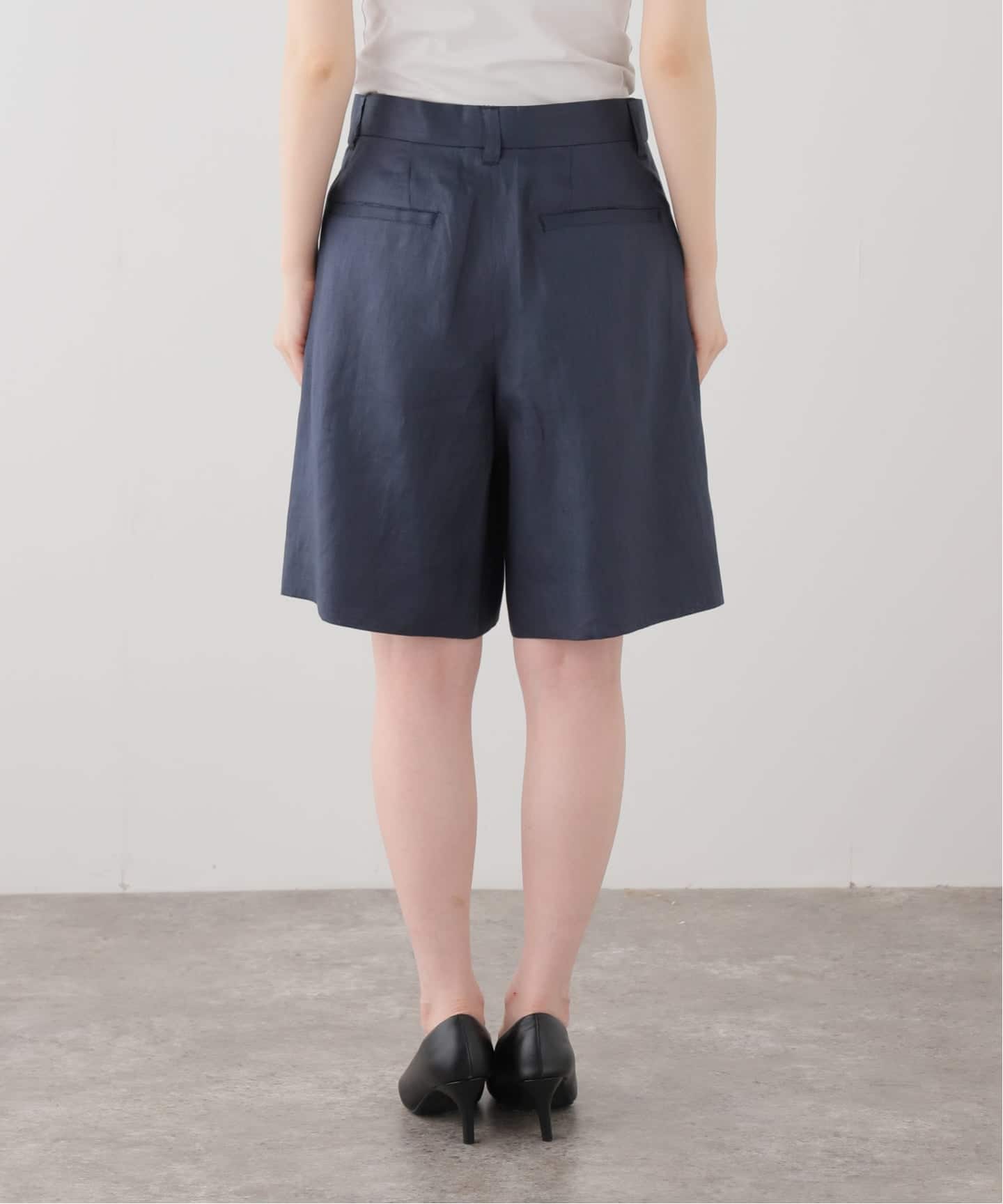 マディソンブルー ハイウエストリネンショーツ ショートパンツ01 MADISONBLUE/マディソンブルー】 LINEN WIDE TUCK ショーツ（ショート