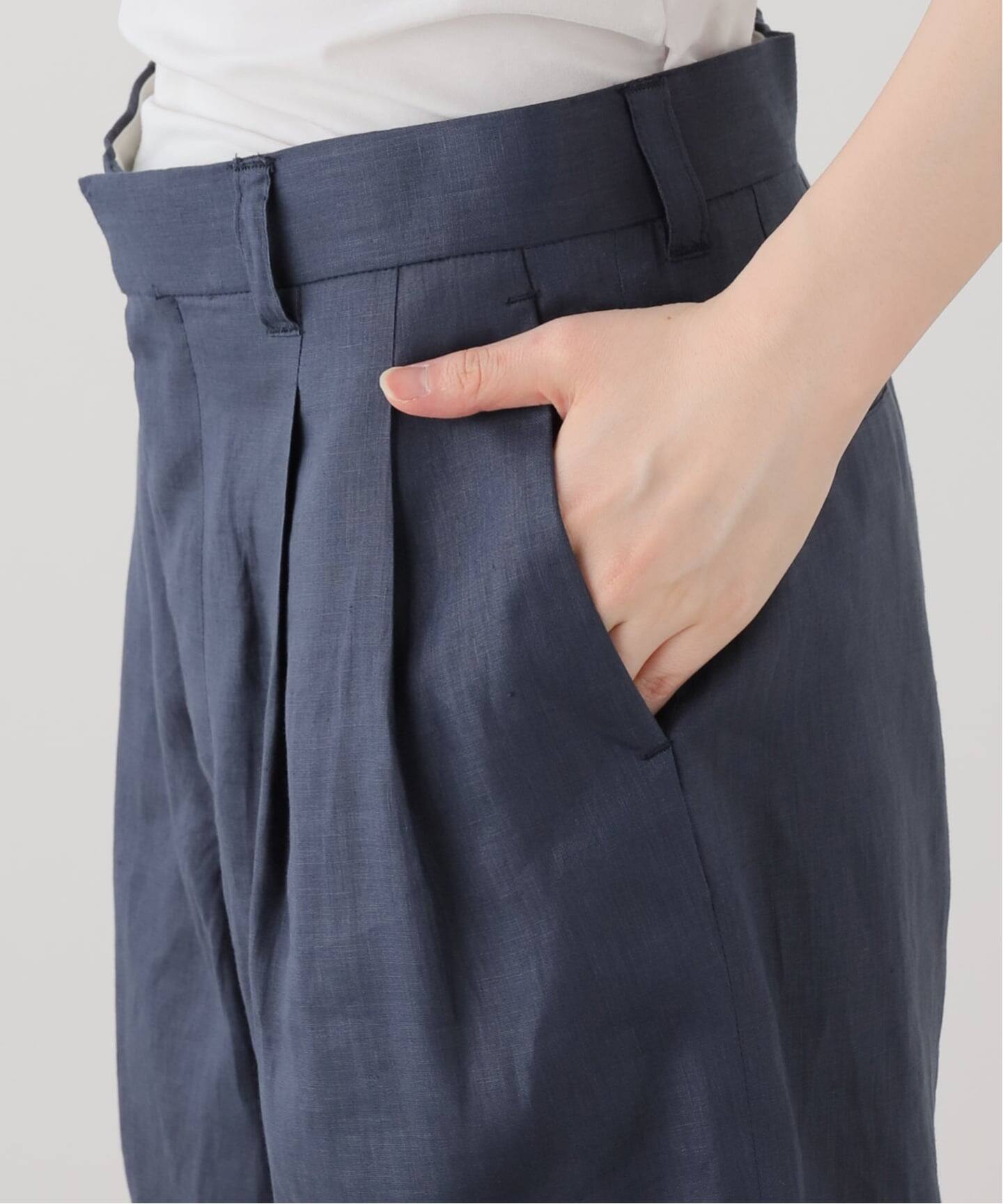 MADISON BLUE リネン スラックス パンツ マディソンブルー MADISONBLUE/マディソンブルー】 LINEN WIDE TUCK ショーツ（ショート