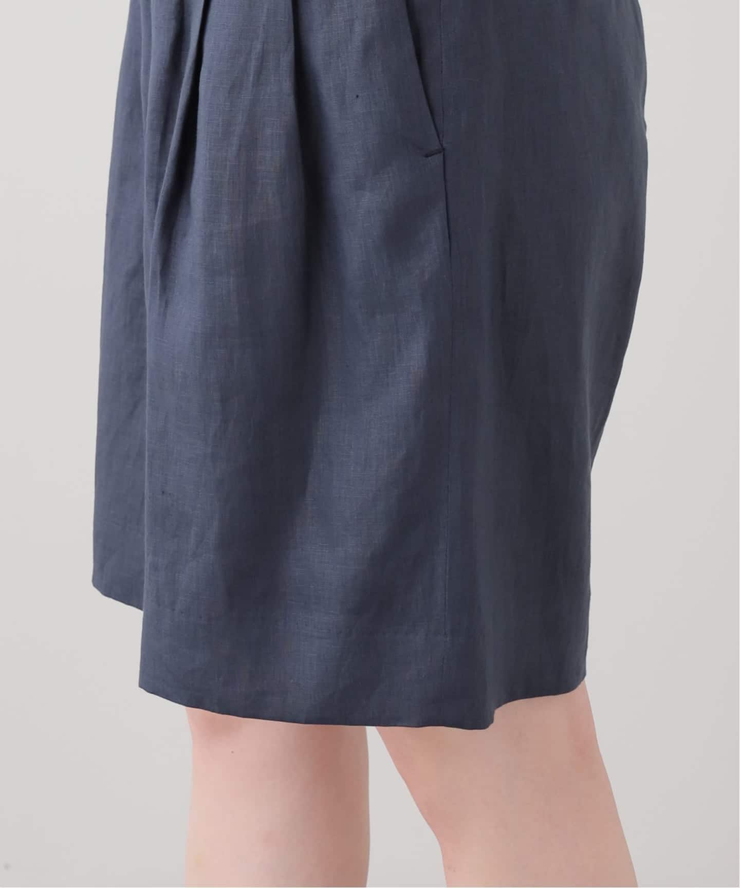 MADISONBLUE/マディソンブルー】 LINEN WIDE TUCK ショーツ（ショート