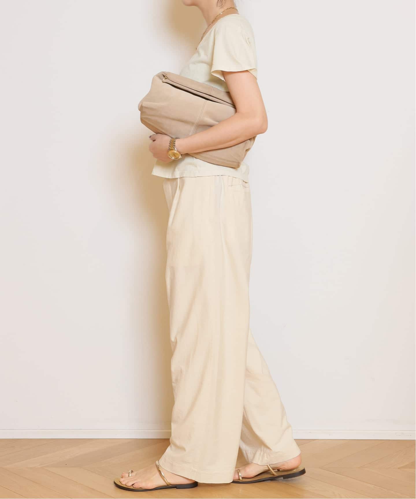 HERILL/ヘリル】Silk cotton nep Workパンツ（スラックス）｜MUSE de