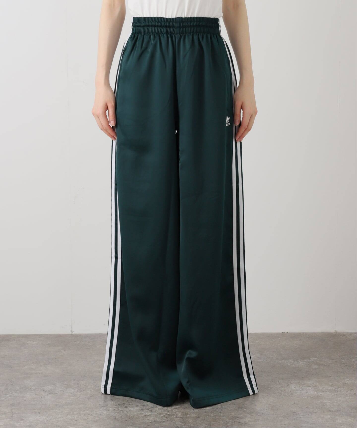 Deuxieme Classe ジャージトラックパンツ ADIDAS/アディダス】SATIN WIDE LEG TRACK パンツ（GREEN）（ジャージ