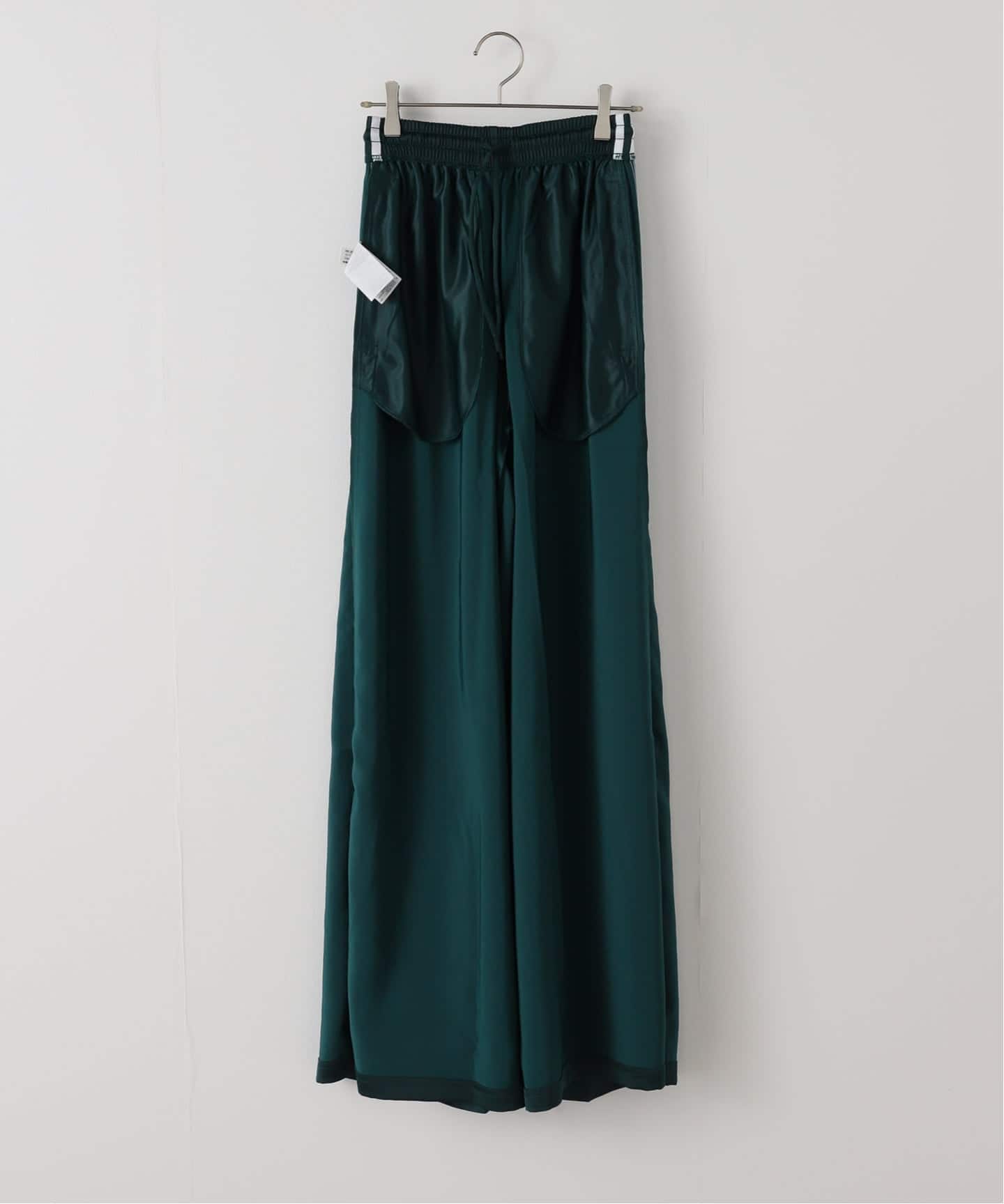 ADIDAS/アディダス】SATIN WIDE LEG TRACK パンツ（GREEN）（ジャージ