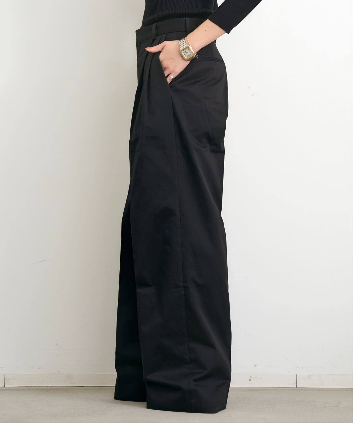 INDRESS/インドレス】 COTTON TWIL WIDE PANTS（スラックス）｜L