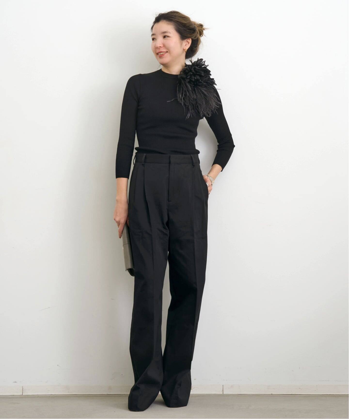 L'Appartement INDRESS Cotton Pants インドレス INDRESS/インドレス】 COTTON TWIL WIDE PANTS（スラックス）｜L