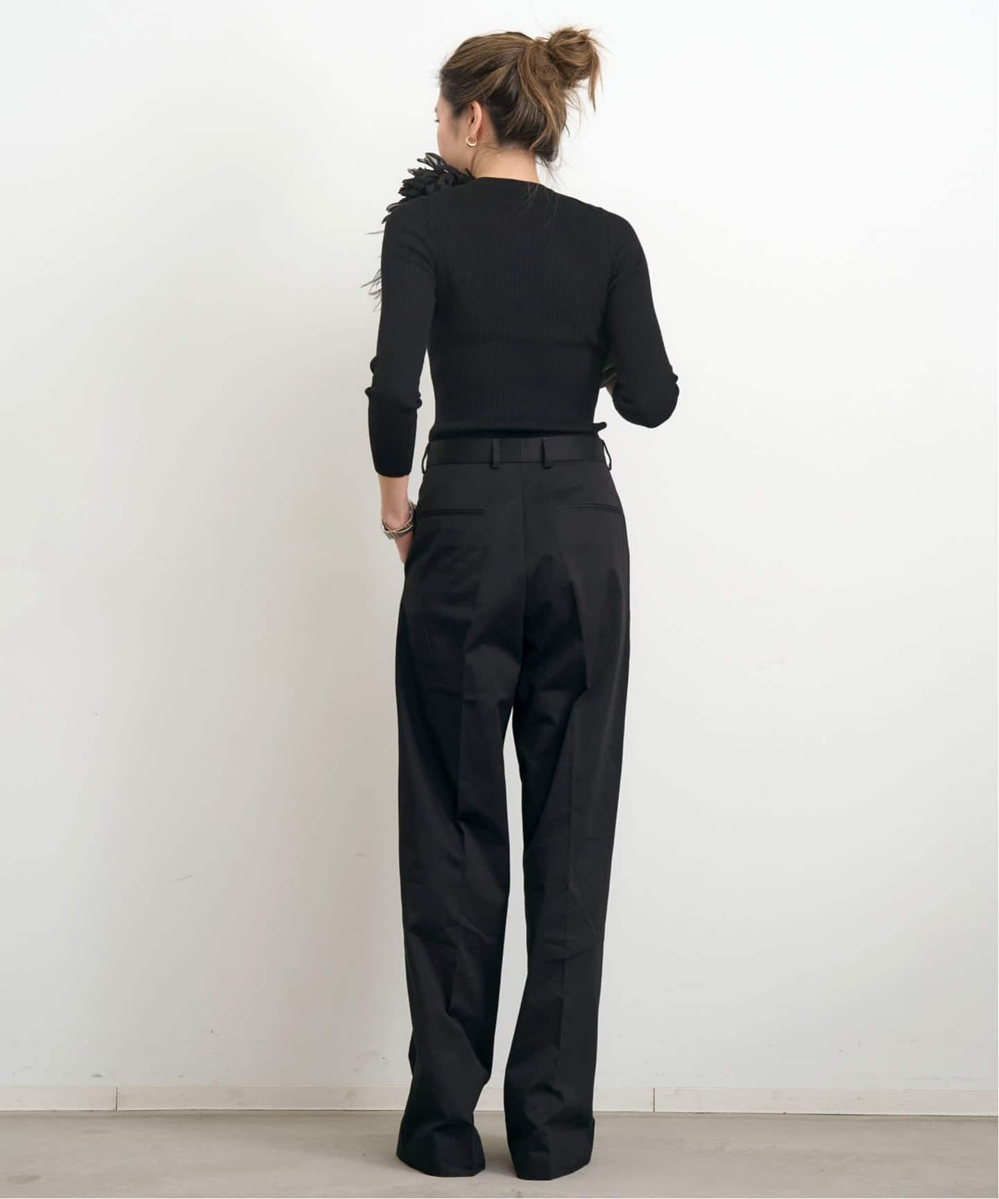 L'Appartement INDRESS Cotton Pants インドレス INDRESS/インドレス】 COTTON TWIL WIDE PANTS（スラックス）｜L