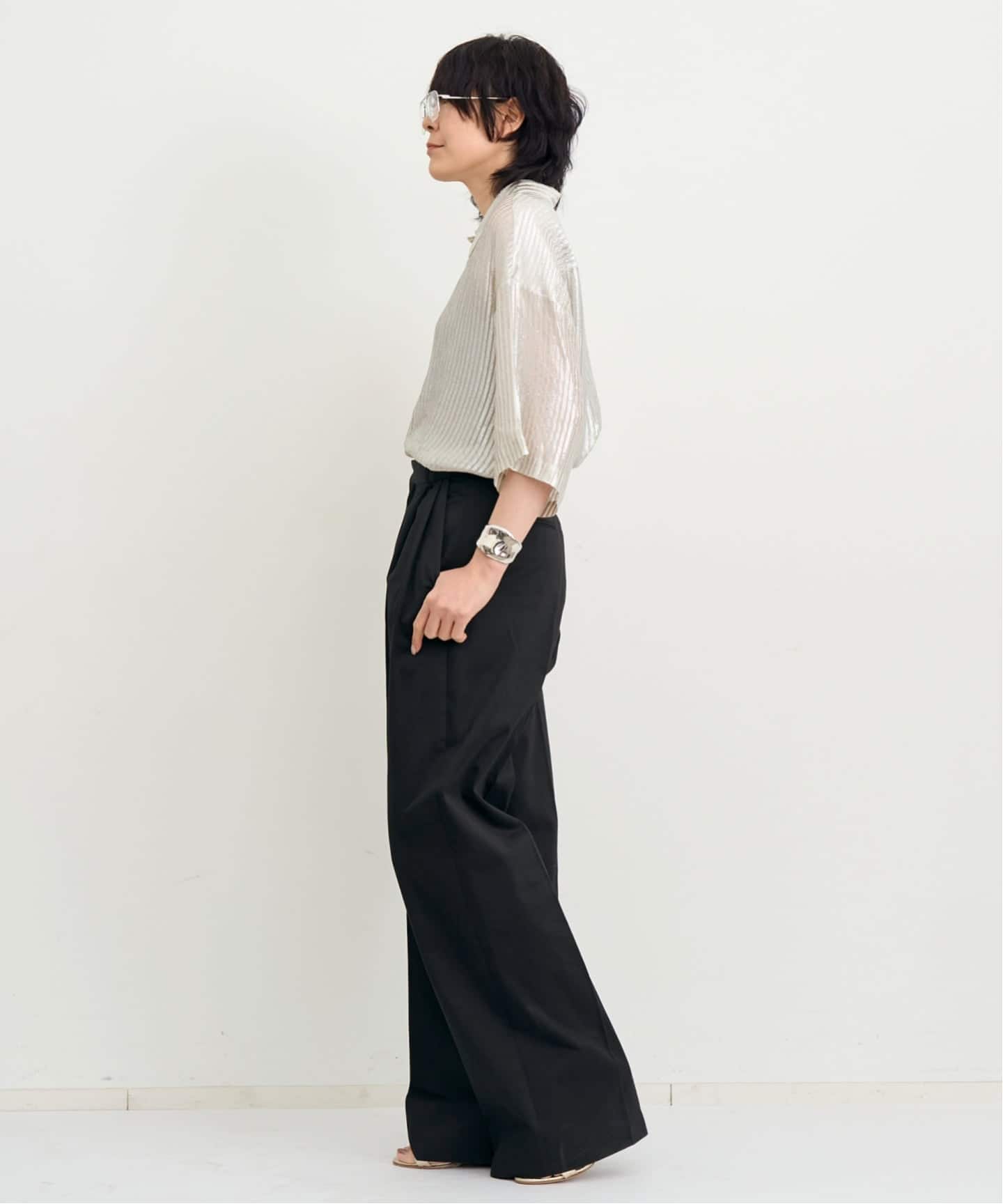 INDRESS/インドレス】 COTTON TWIL WIDE PANTS（スラックス）｜L