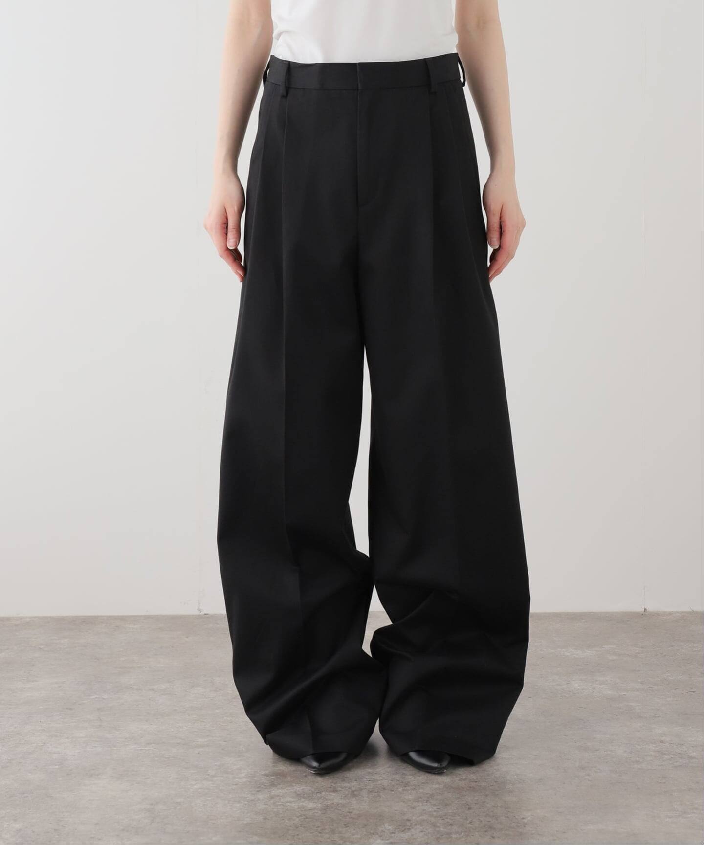 L'Appartement INDRESS Cotton Pants インドレス INDRESS/インドレス】 COTTON TWIL WIDE PANTS（スラックス）｜L