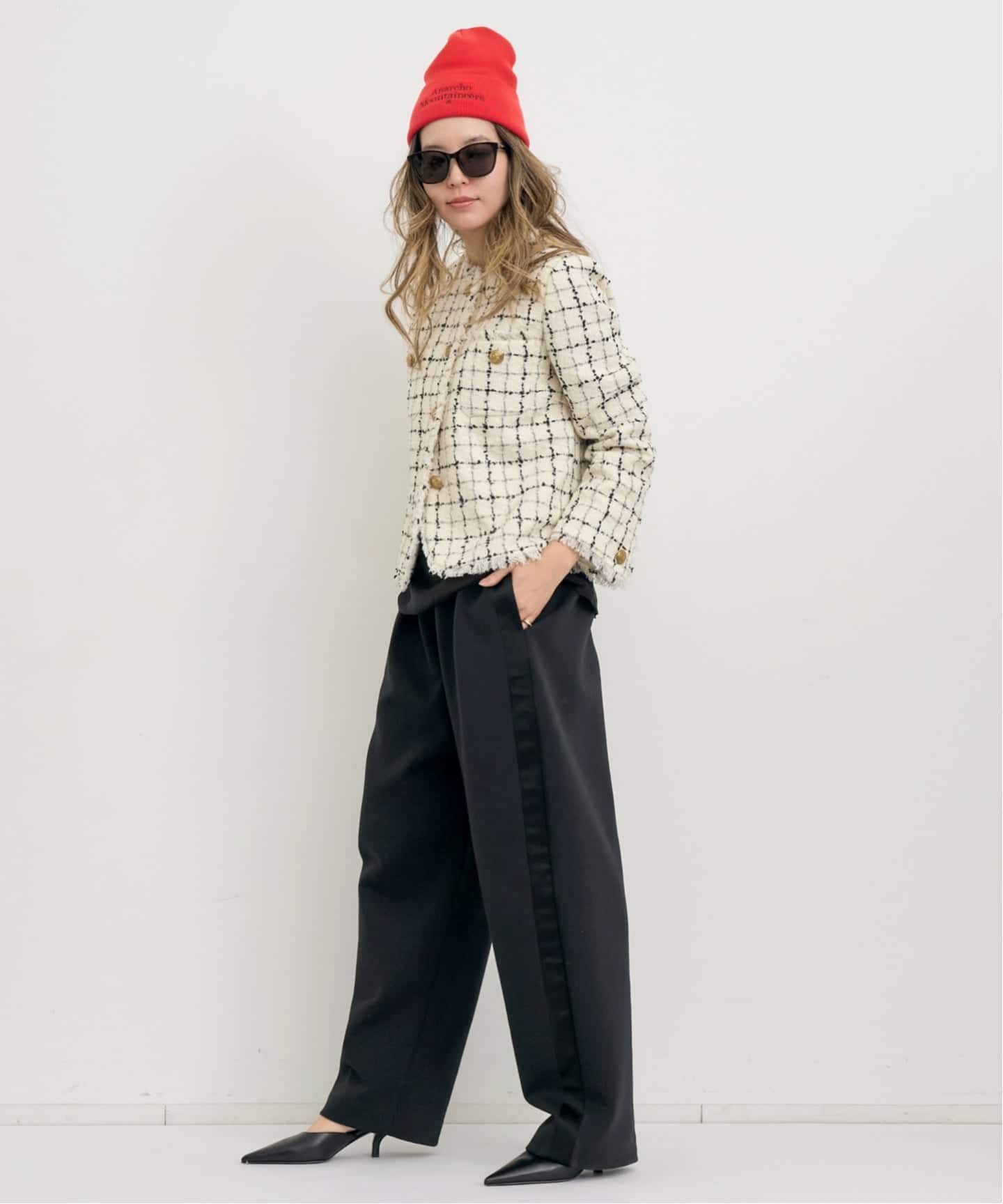 Col Pierrot/コル ピエロ】 SIDE SATIN LINE PANTS（その他パンツ）｜L