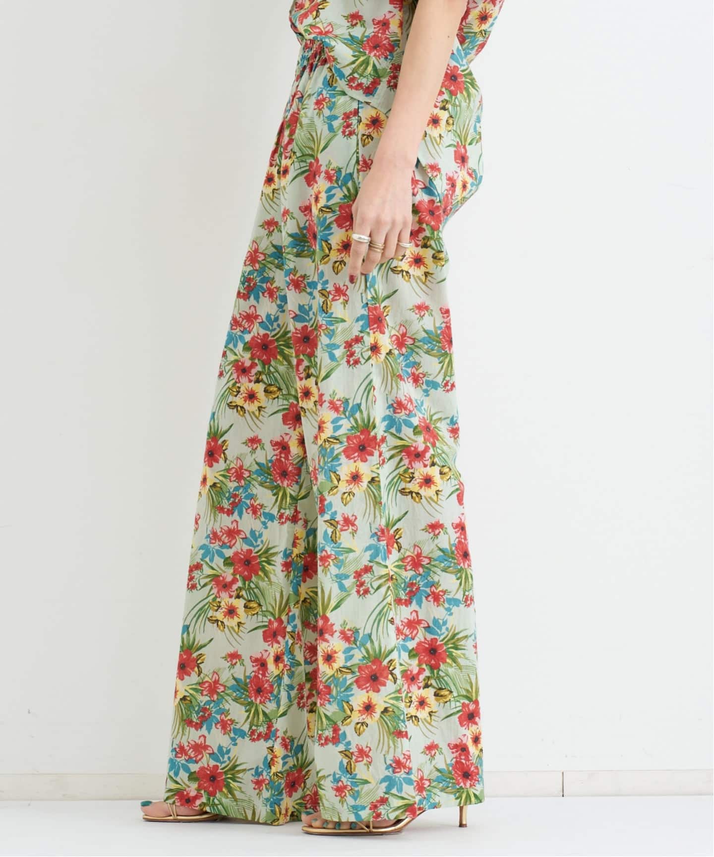 COUTURE D'ADAM/クチュールドアダム】 FLOWER PRINT EASY WIDE PANTS