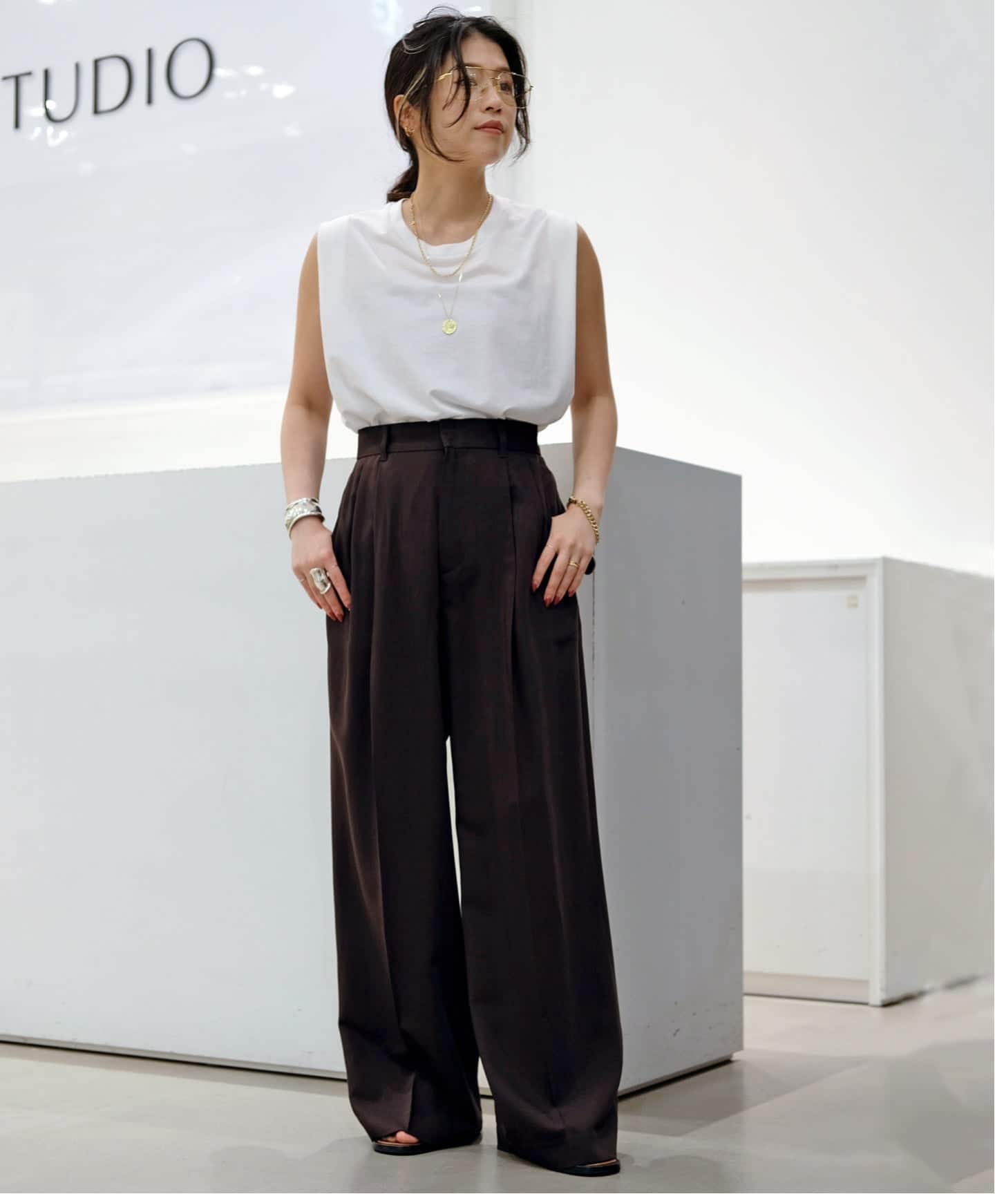Sleek パンツ（スラックス）｜AP STUDIO（エーピーストゥディオ）の