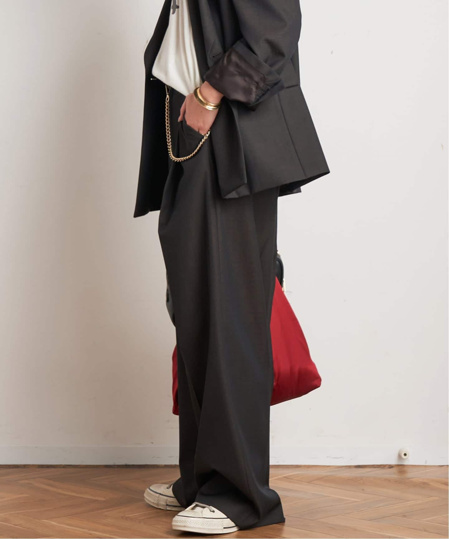 dark check wide pants（スラックス）｜AP STUDIO（エーピー