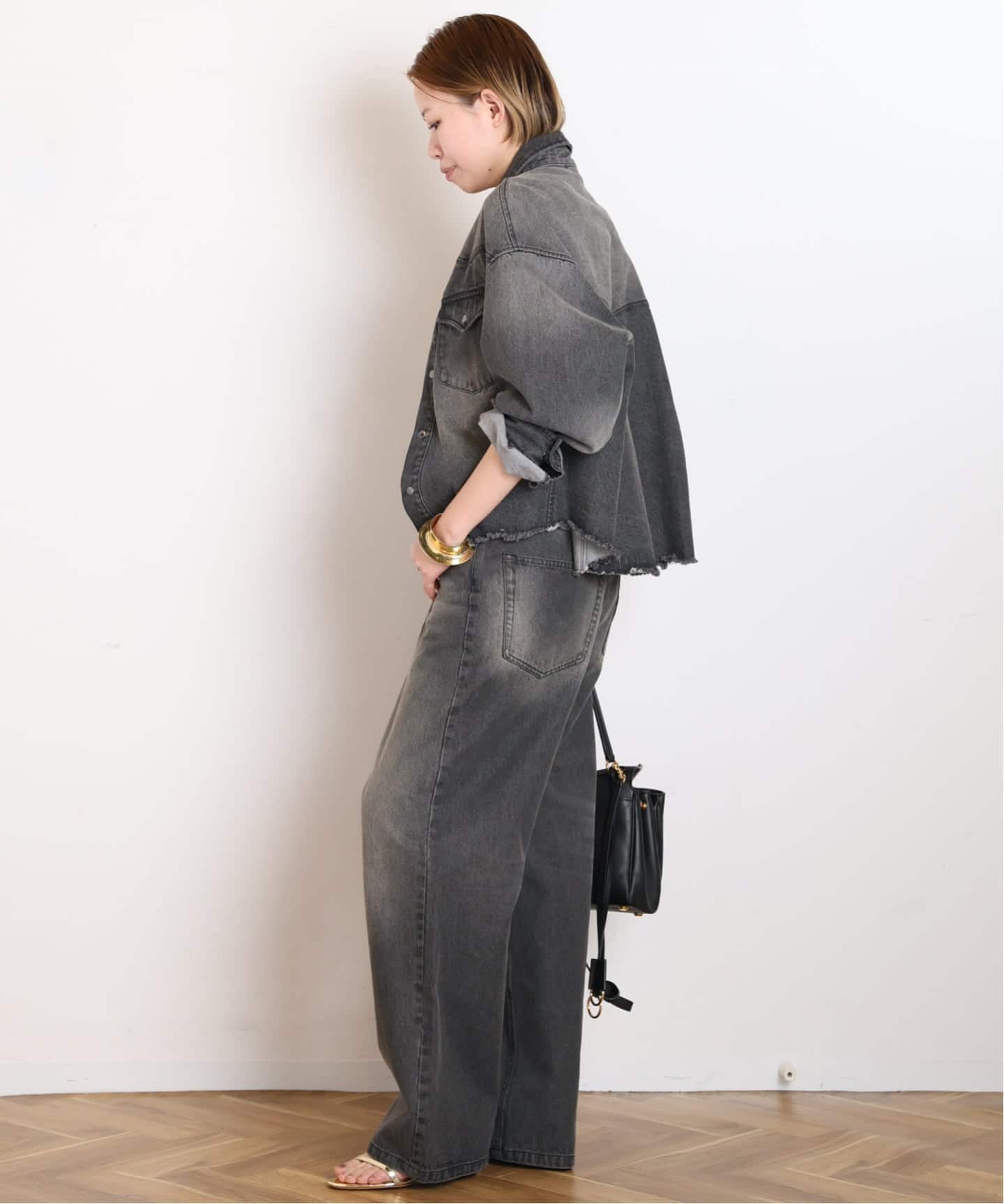 予約》デニムアシンメトリ―デニム（デニムパンツ・ジーンズ）｜AP