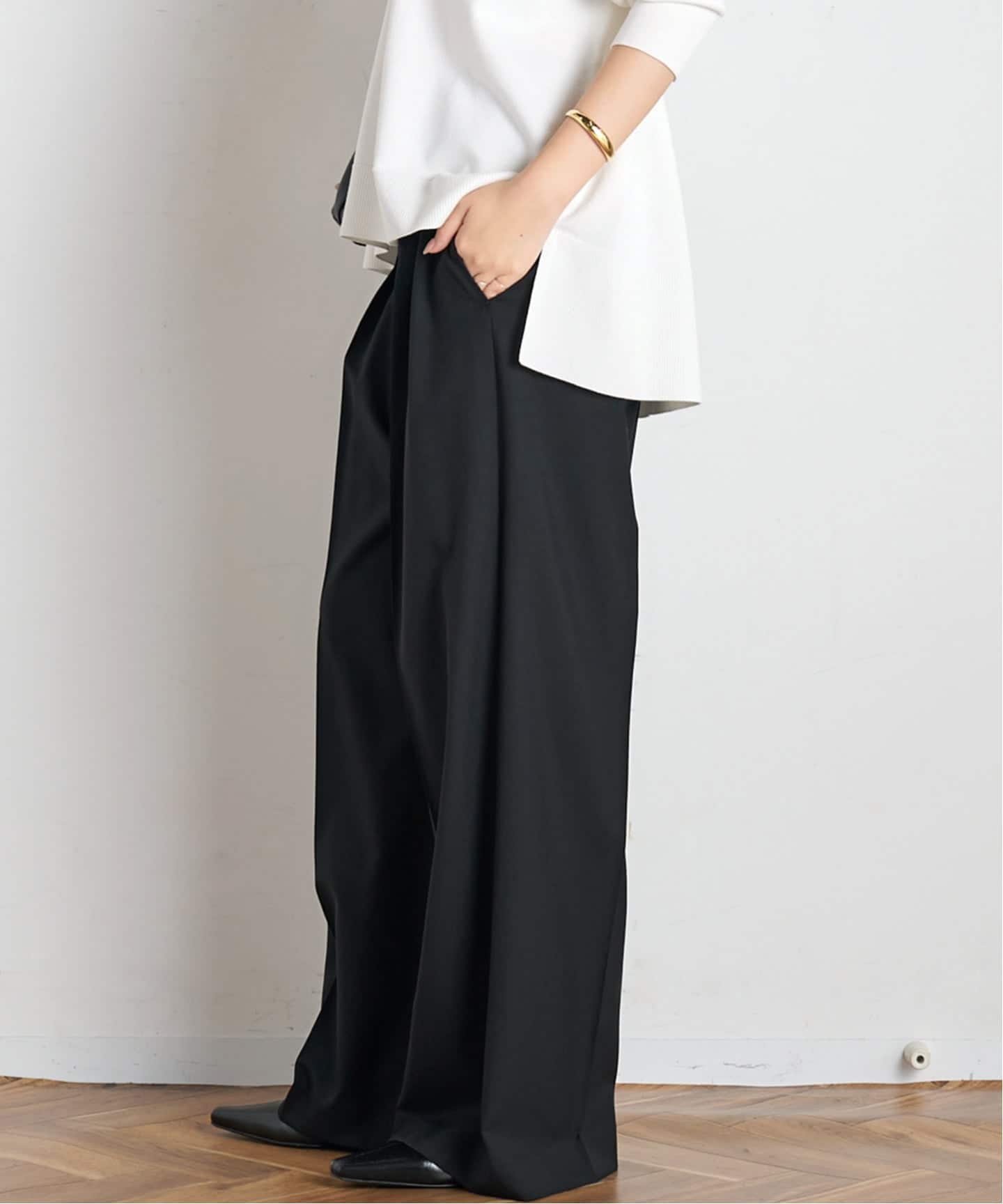 パンツ AP STUDIO Smooth Baggy AIO 036 High-waisted Wide Pants（スラックス）｜AP STUDIO（エーピー