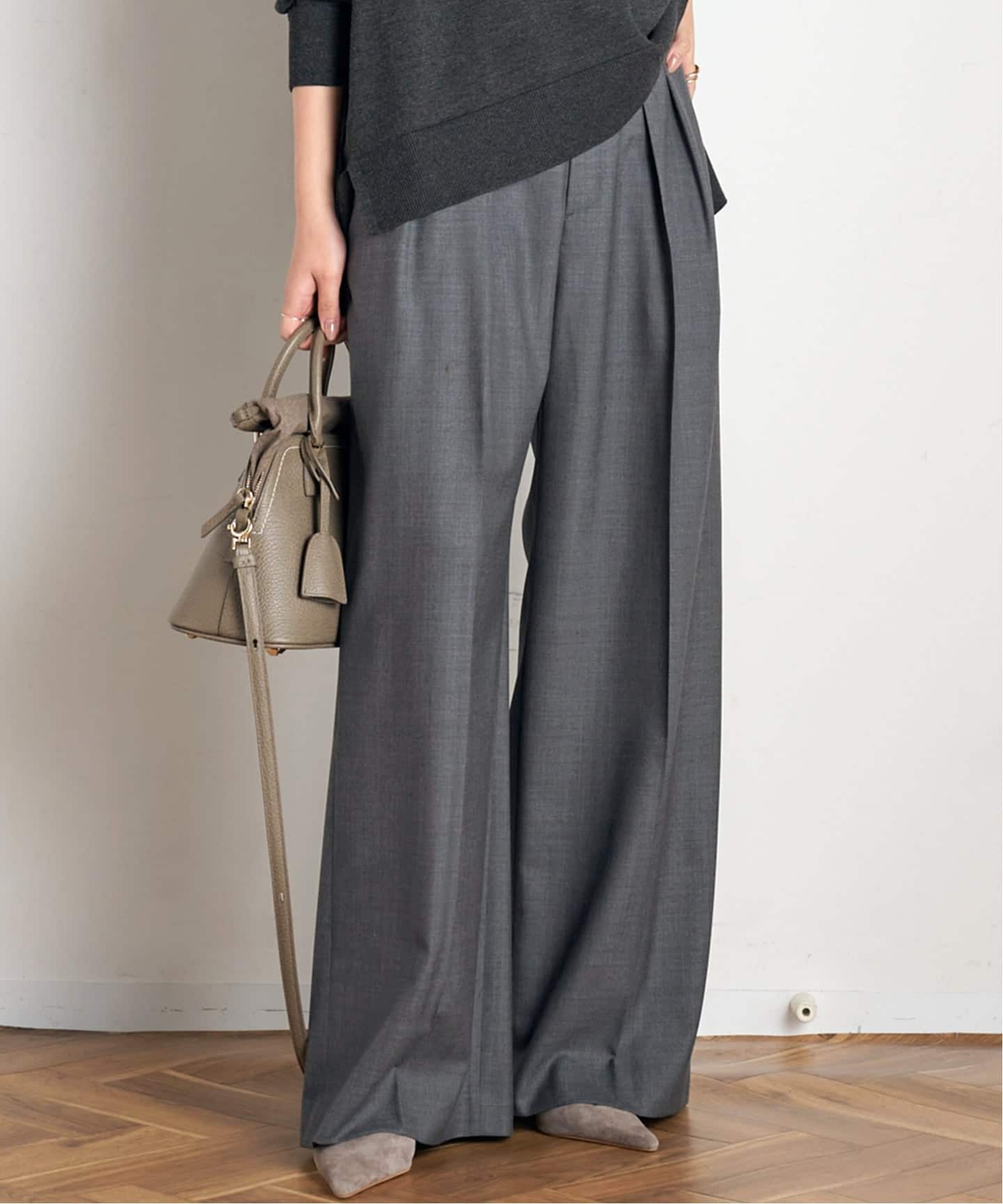 High-waisted Wide Pants（スラックス）｜AP STUDIO（エーピー