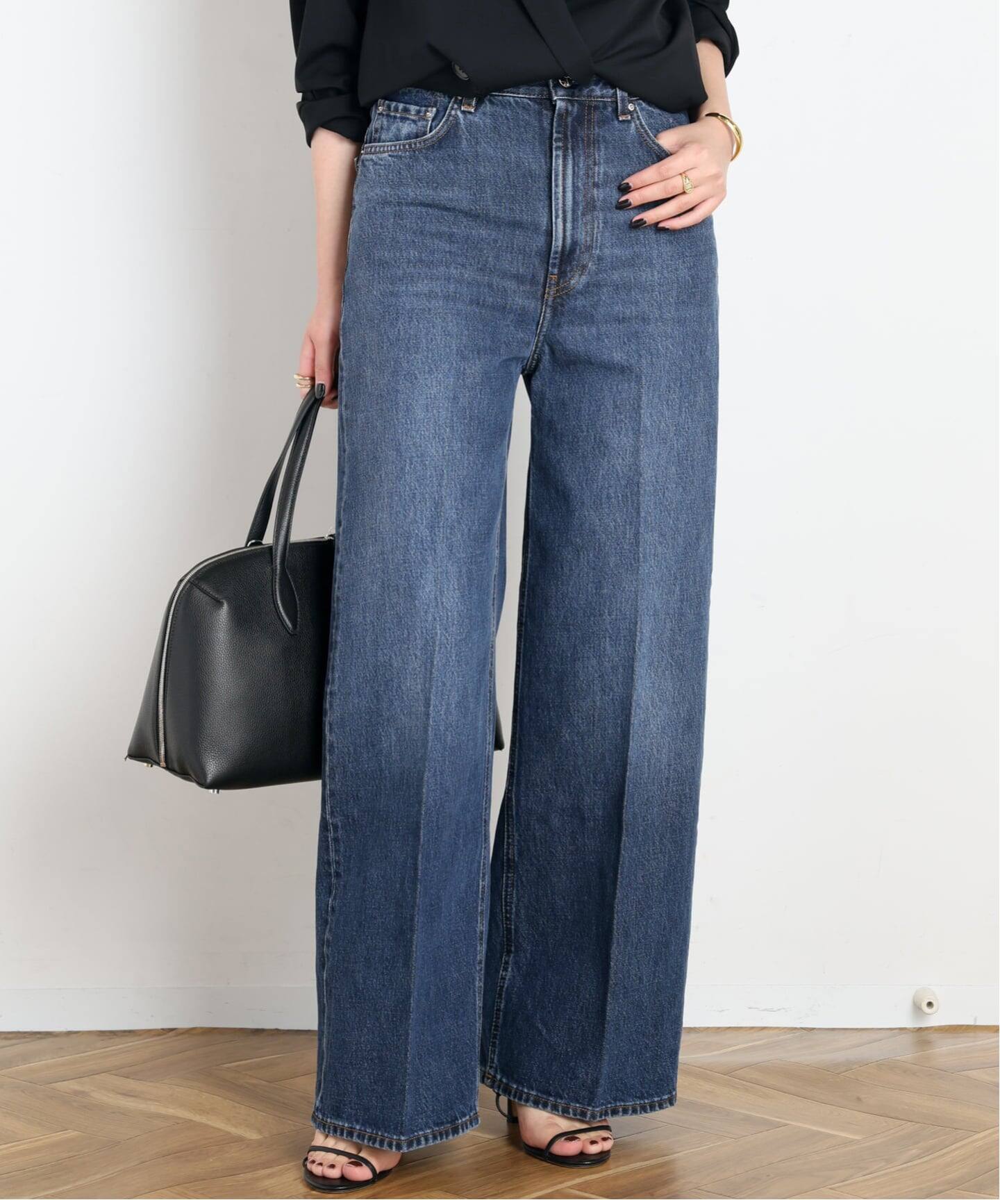 TOTEME/トーテム】Wide Leg Denim(DARK BLUE)（デニムパンツ・ジーンズ 