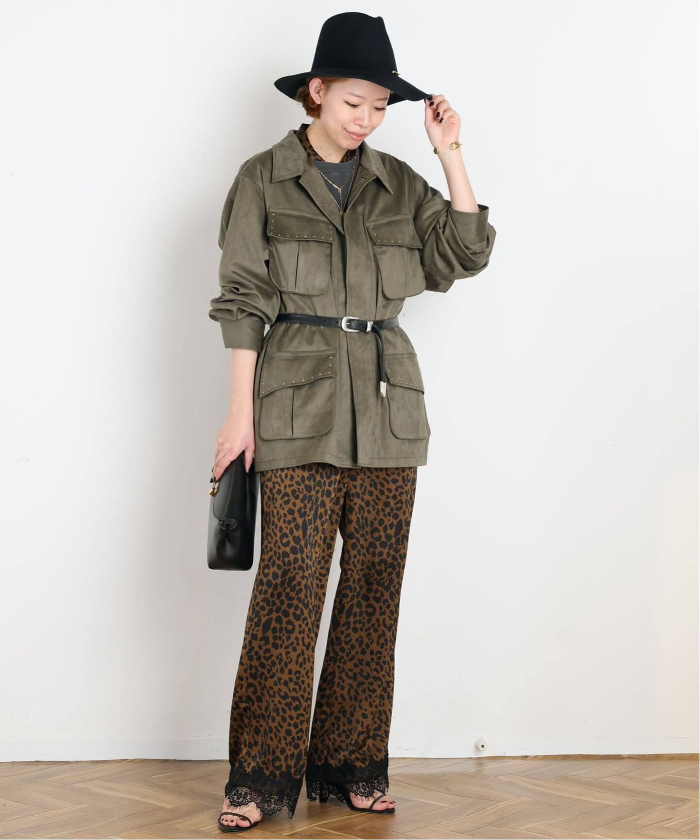 ARCHIVE STANCE/アーカイブスタンス】lace hem leopard pants