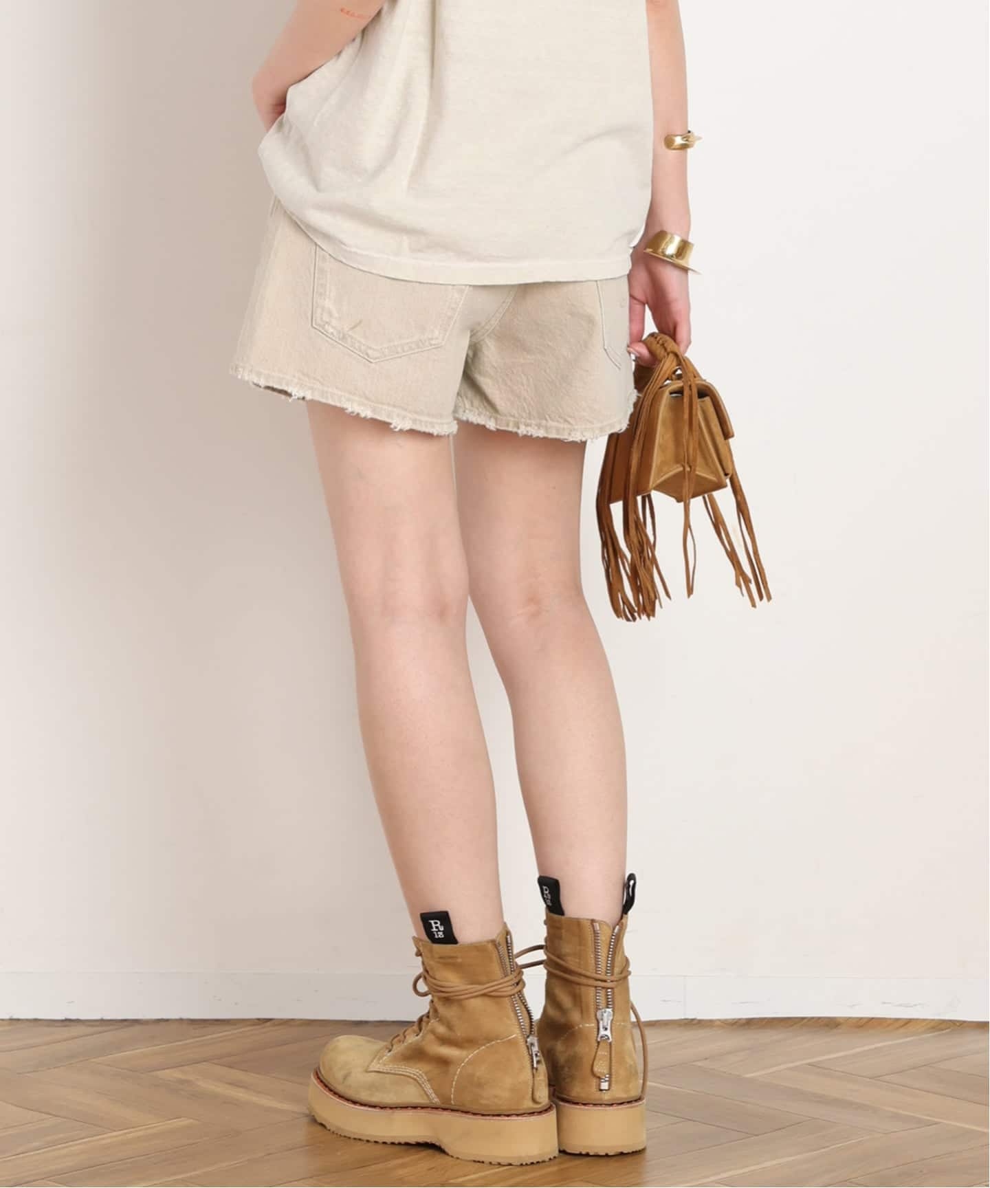 パンツ AP STUDIO Tuck shorts R13/アールサーティーン】CUT OFF SHORTS（ショート・ハーフパンツ