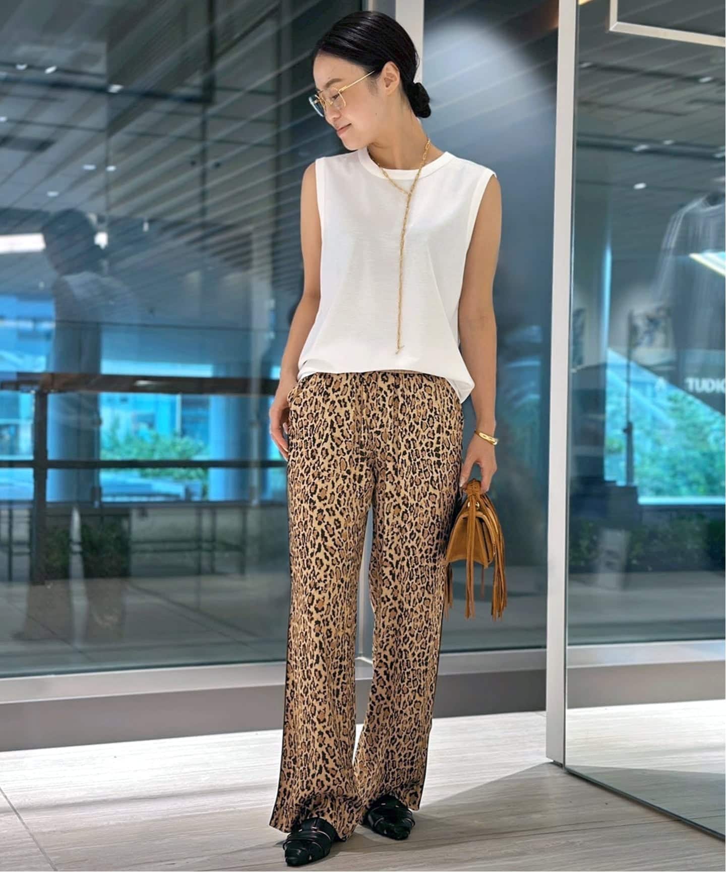 COUTURE D'ADAM/クチュールドアダム】Leopard Italian Print Pants