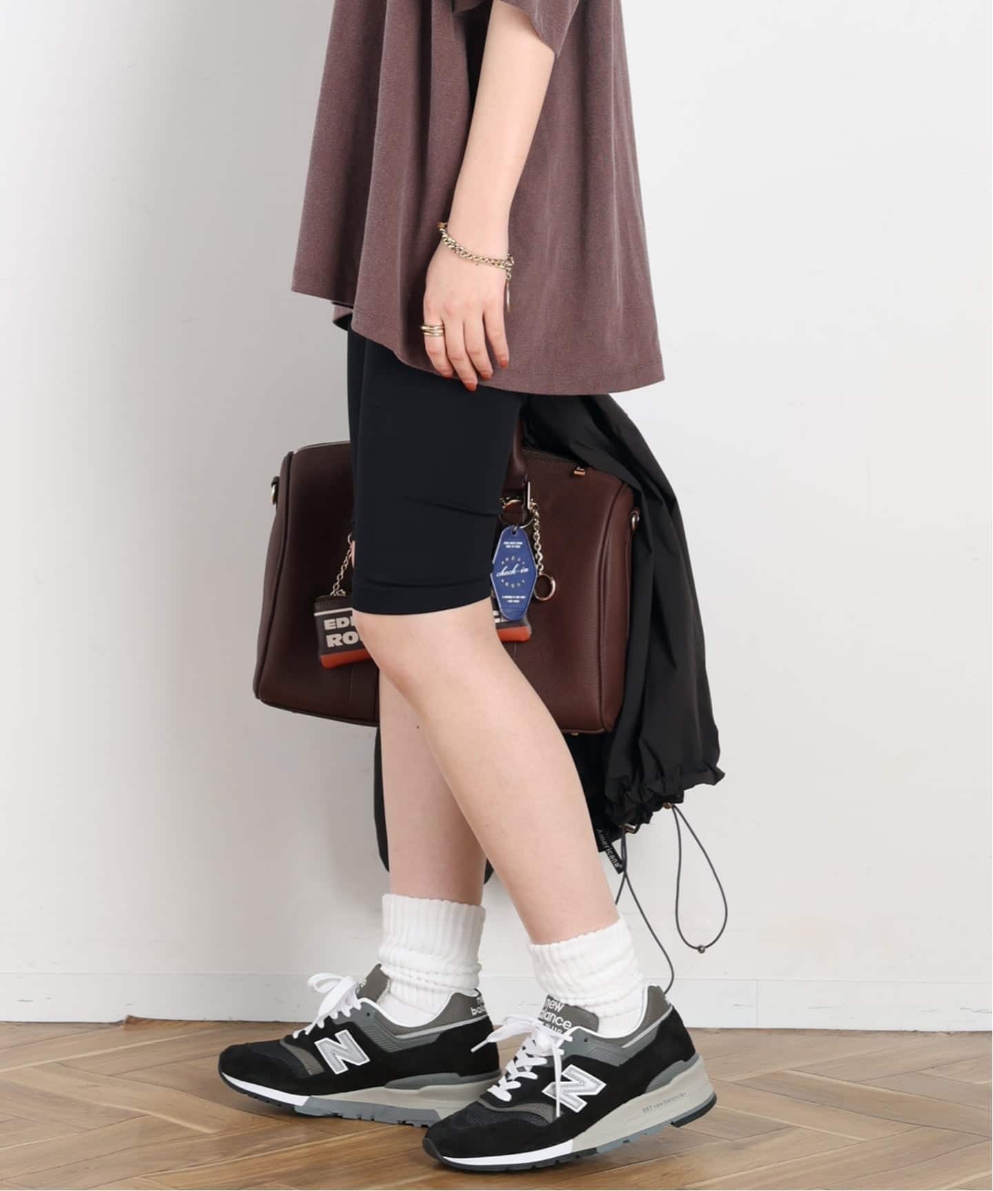 AP STUDIO 別注　Americana バイカーショーツ　ブラック AMERICANA/アメリカーナ】別注EMBROIDERY BIKER SHORTS（ショート