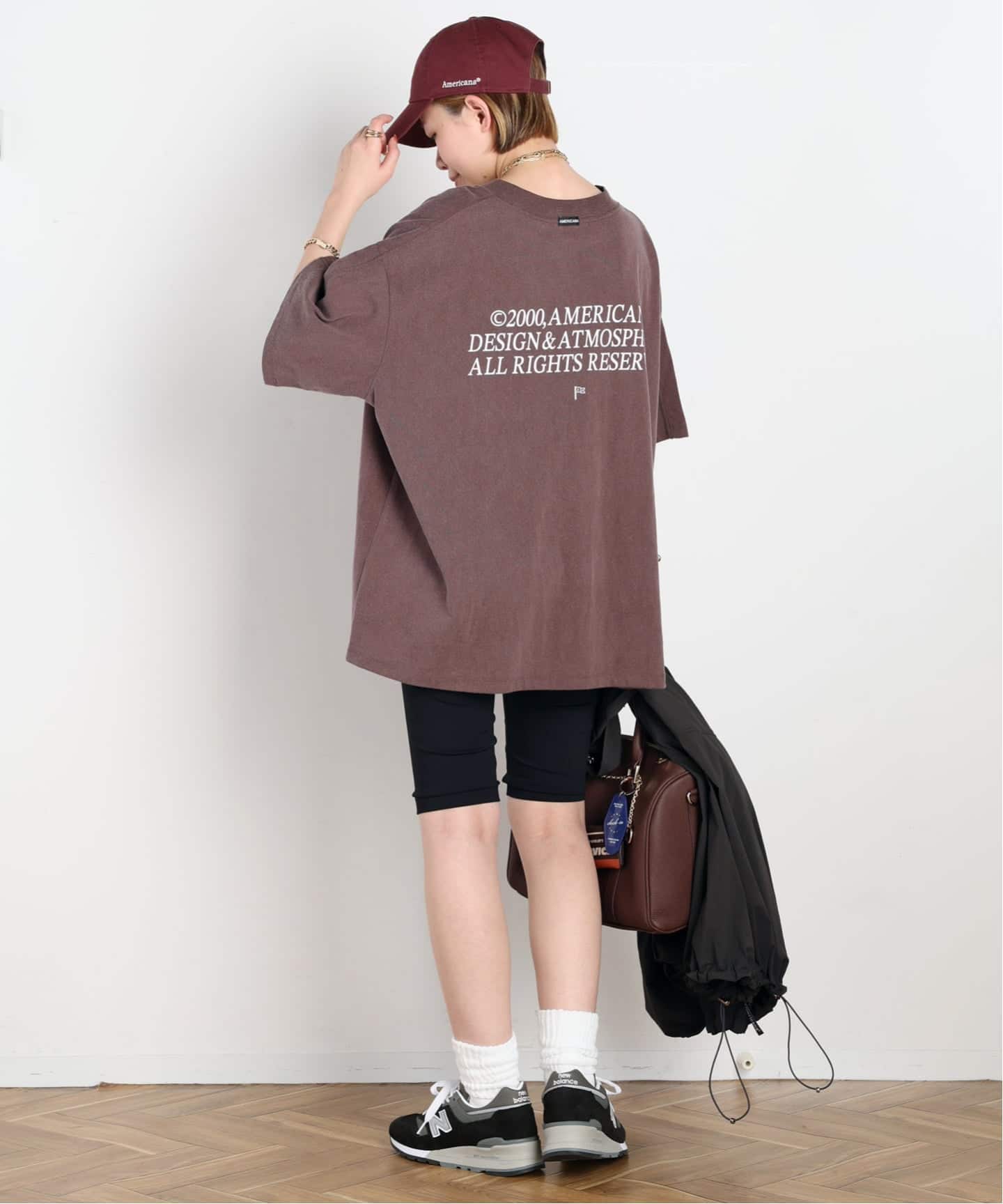 AMERICANA/アメリカーナ】別注EMBROIDERY BIKER SHORTS（ショート