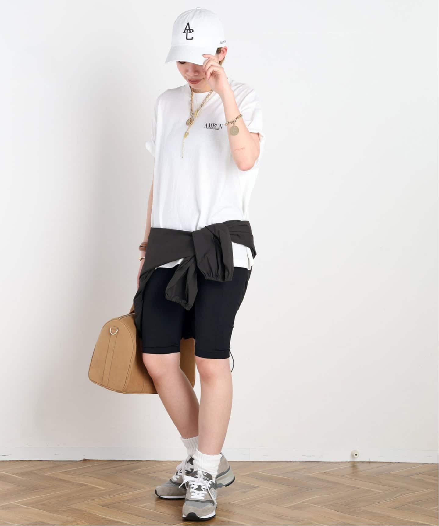 AMERICANA/アメリカーナ】別注EMBROIDERY BIKER SHORTS（ショート