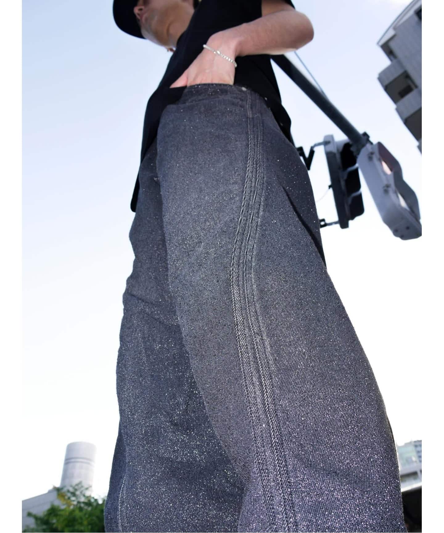 NVRFRGT / ネヴァーフォーゲット GLITTER TWILL 3D TWISTED WIDE LE