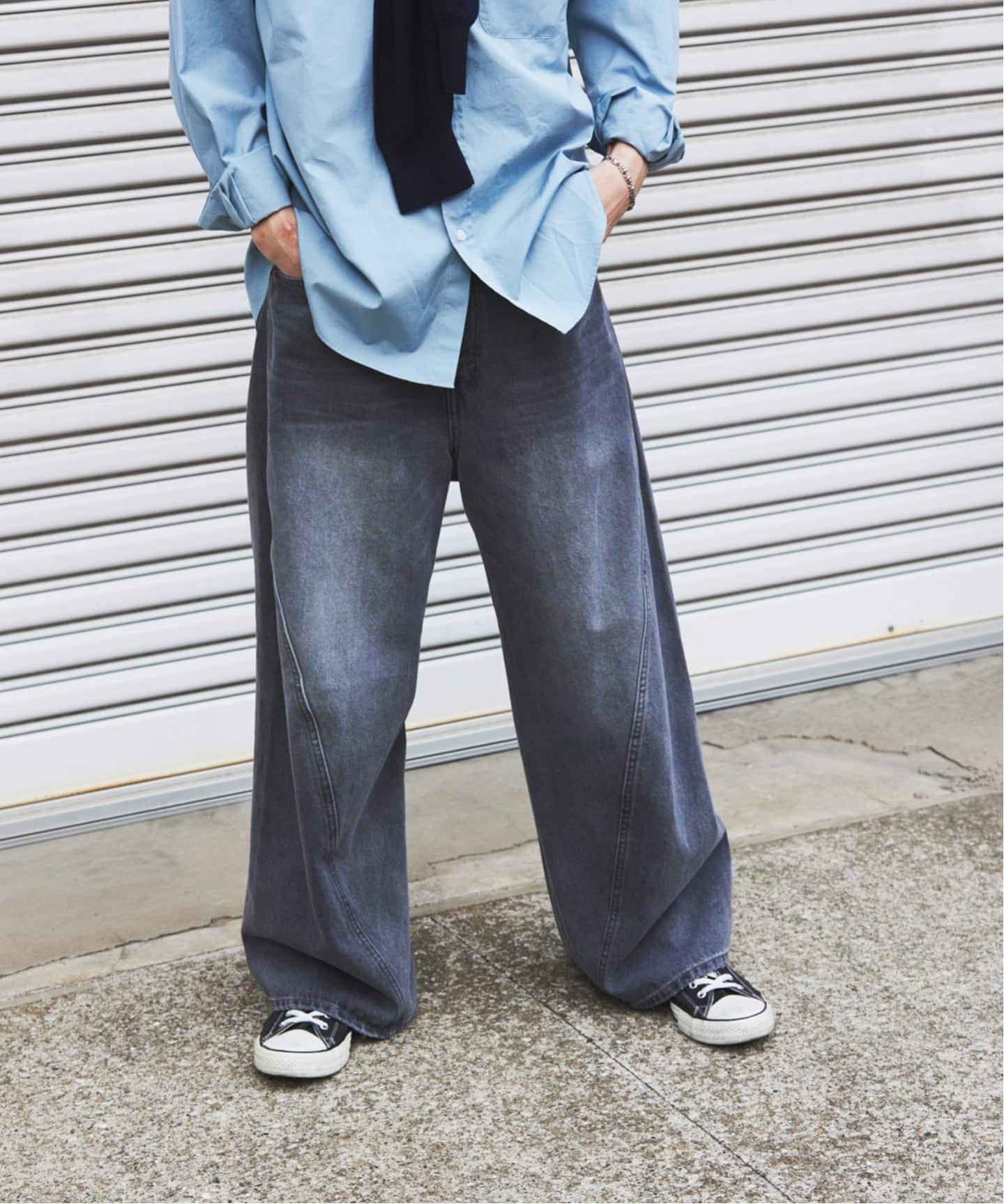 3D グレー 後染め キャノン パンツ（デニムパンツ・ジーンズ