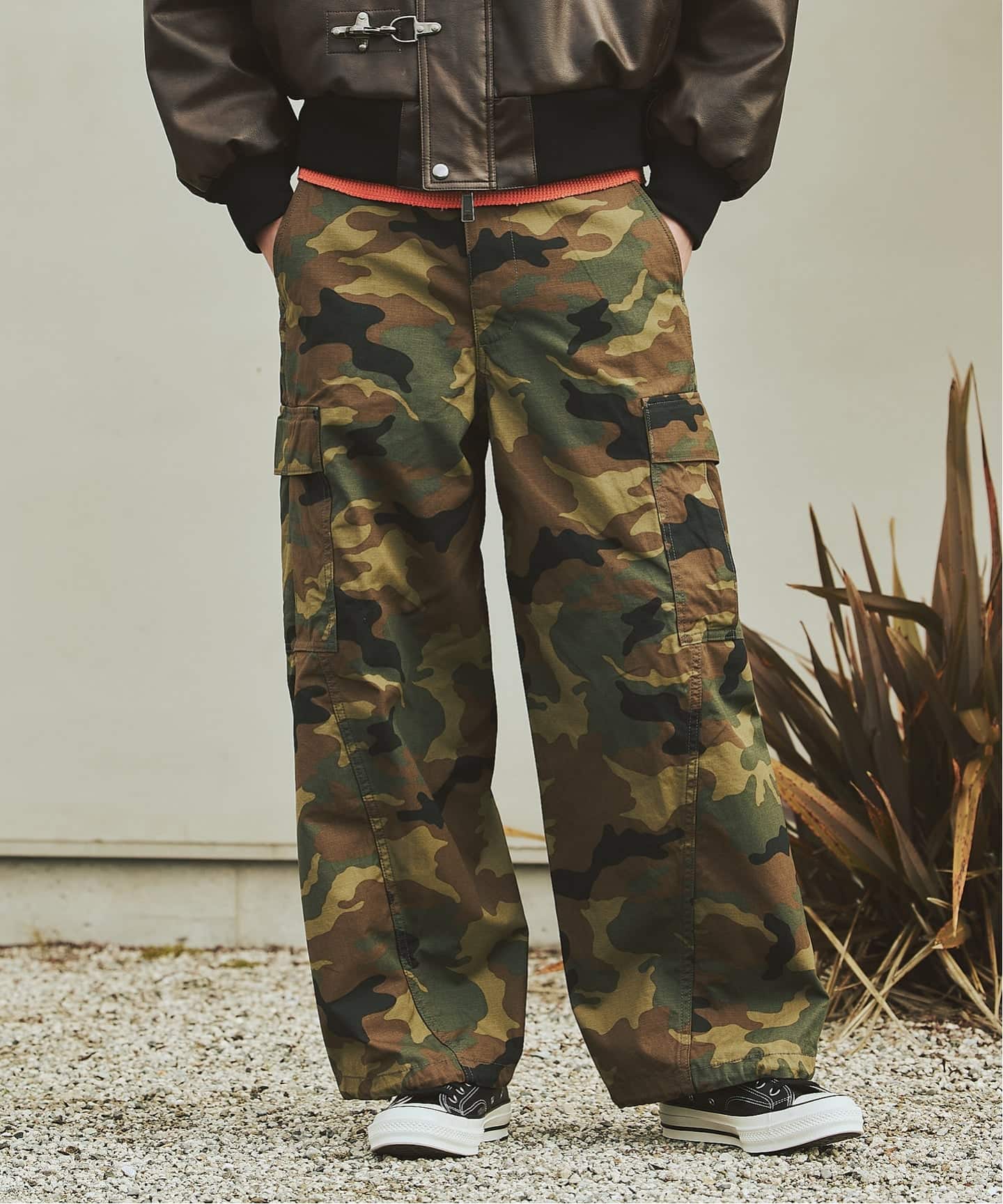 3D ミリタリー ジャングル ファティーグ 6ポケット カモ柄 パンツ