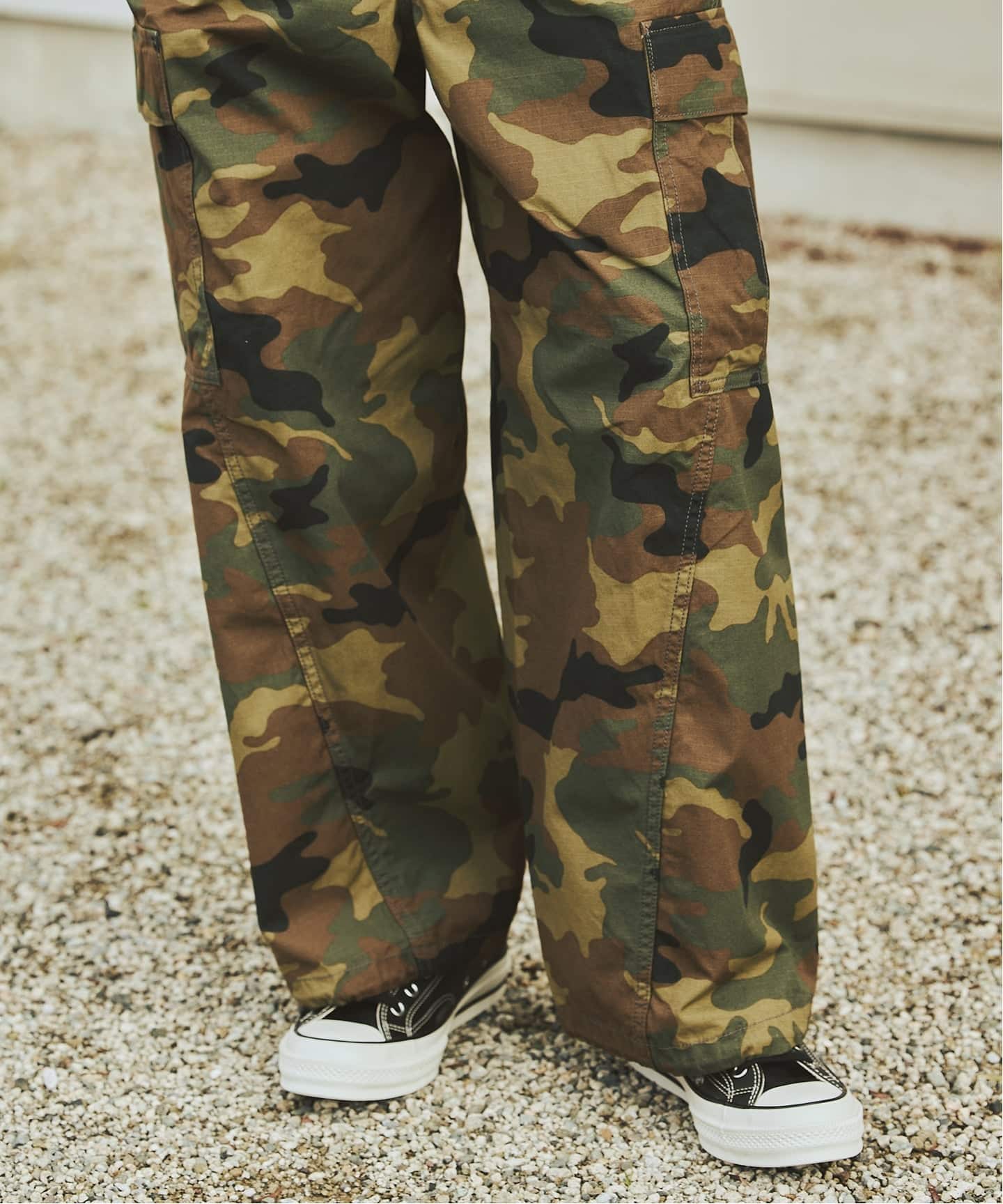 3D ミリタリー ジャングル ファティーグ 6ポケット カモ柄 パンツ