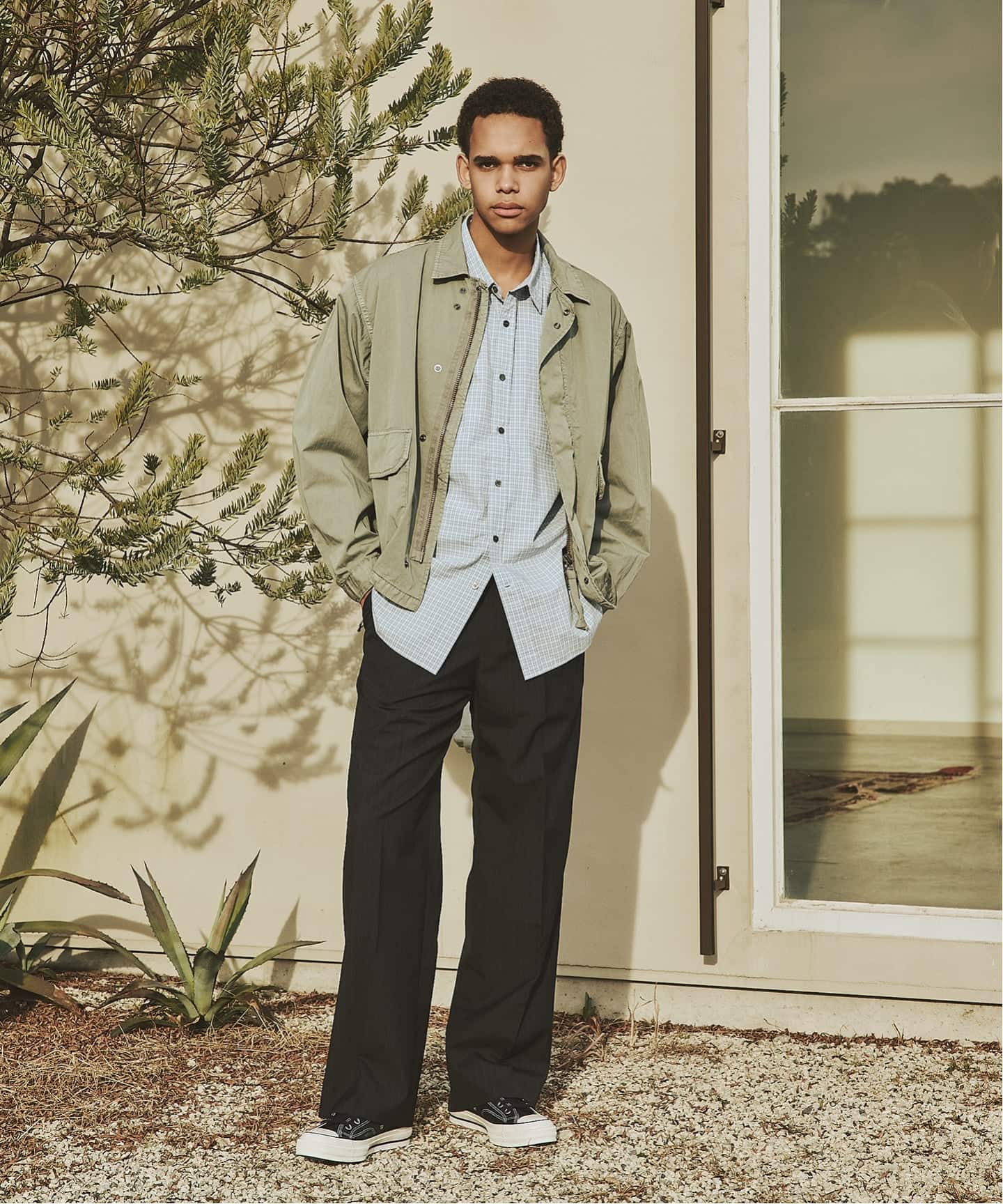 T/W ストライプ 2タック トラウザー スラックス（スラックス