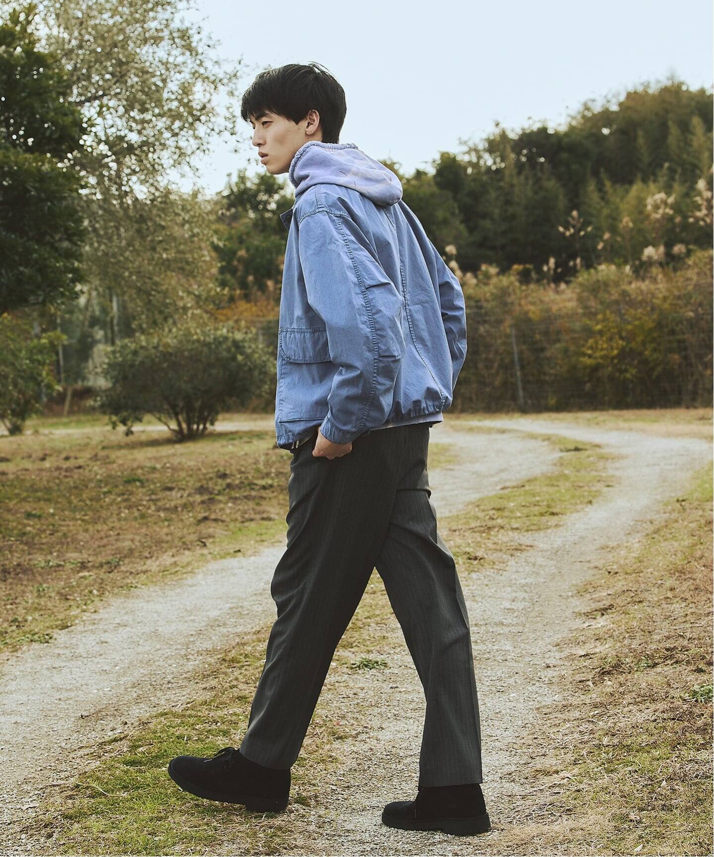 T/W ストライプ 2タック トラウザー スラックス（スラックス