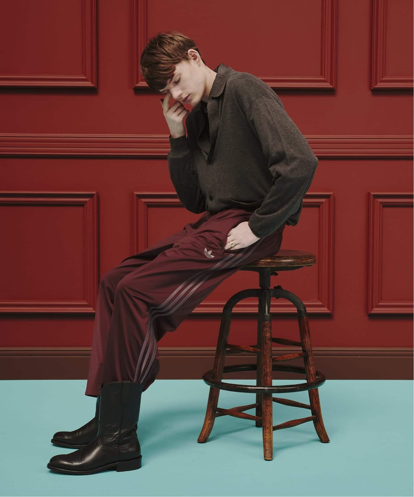 ジャーナルスタンダードadidas バーガンディ トラックパンツ adidas originals / アディダス for JS ファイヤーバード トラック