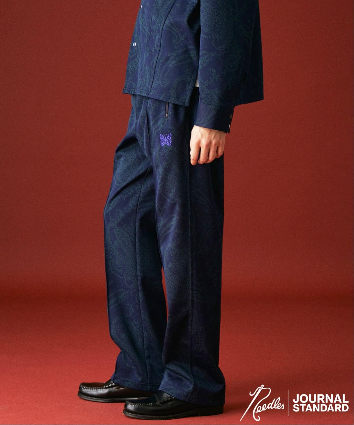 journalstandard別注　 トラックパンツ ネイビー 予約》NEEDLES / ニードルズ 別注 ポリ ジャガード トラック パンツ