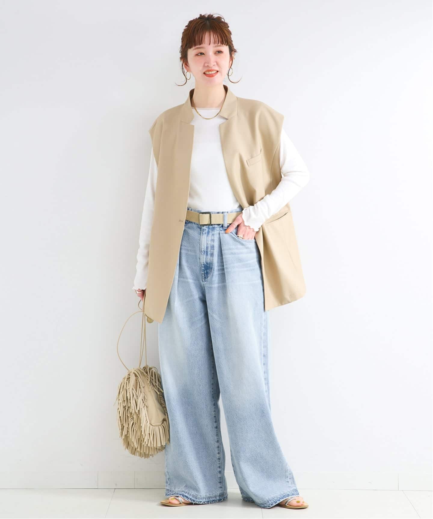 追加》ウォッシャブル / DU JOUR / デュ ジュール PEG TUCK JEAN