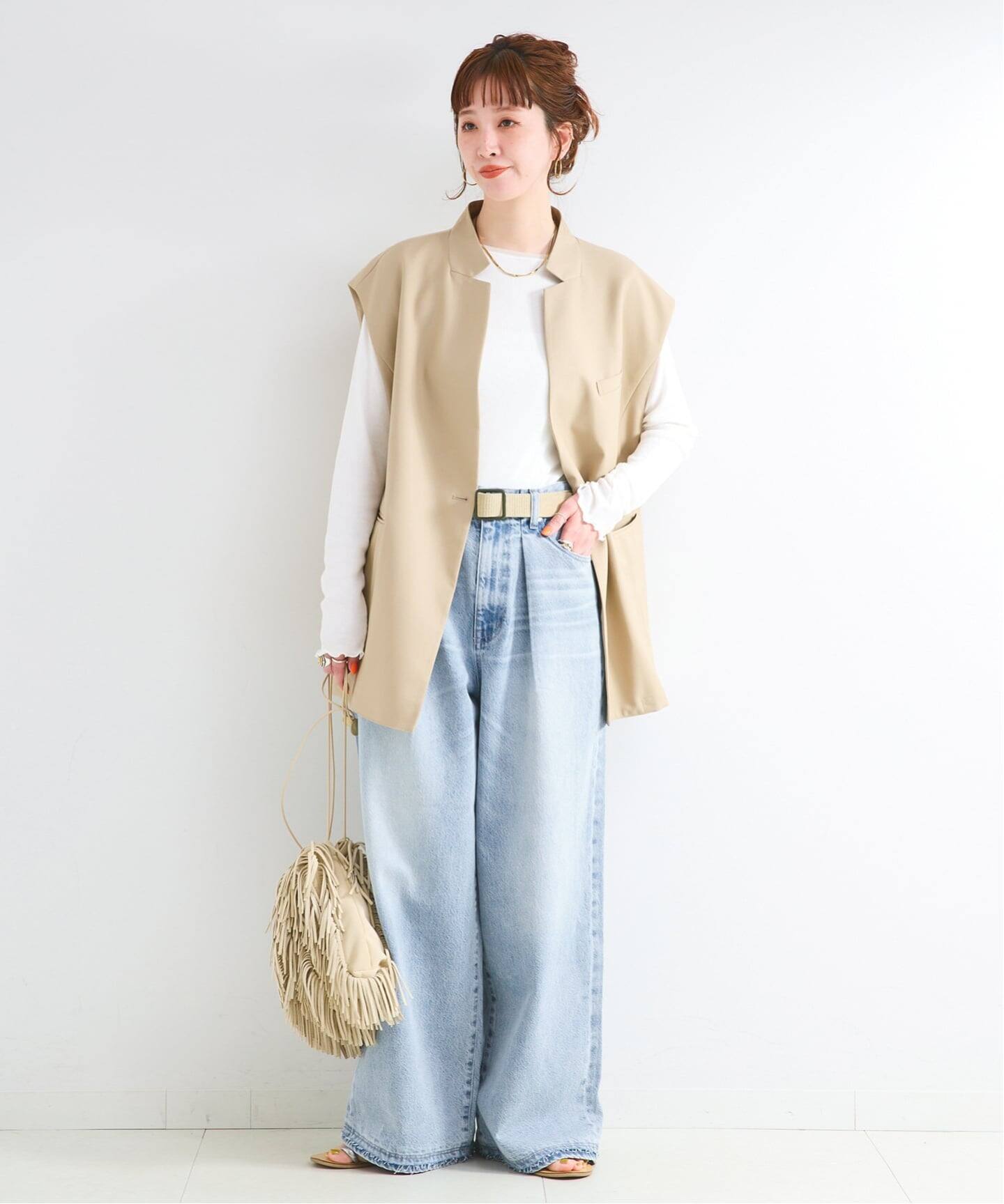 追加》ウォッシャブル / DU JOUR / デュ ジュール PEG TUCK JEAN
