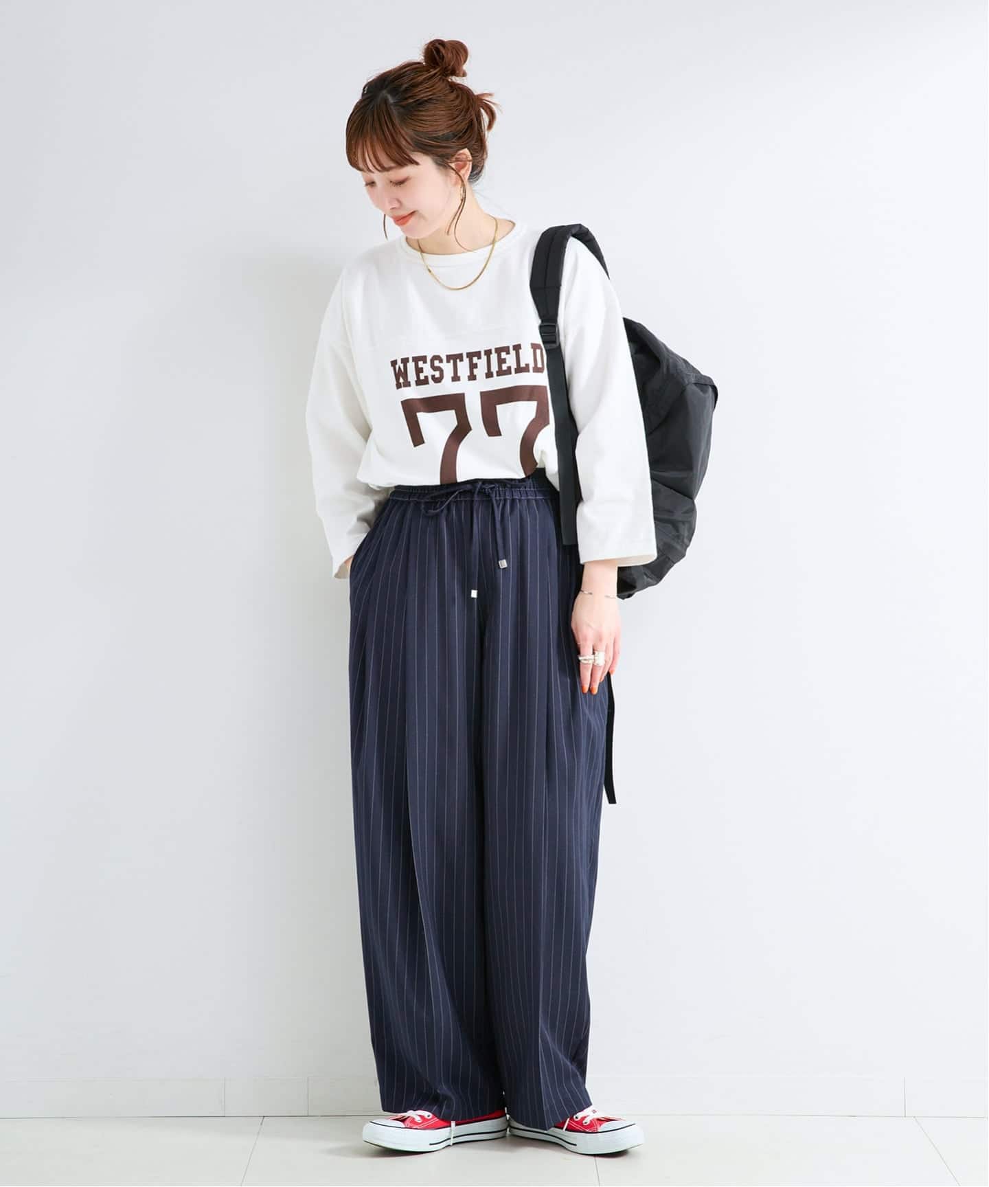 SS21Bristol リラックスパンツ 手洗い可 / ストライプリラックスパンツ（スラックス）｜B.C STOCK