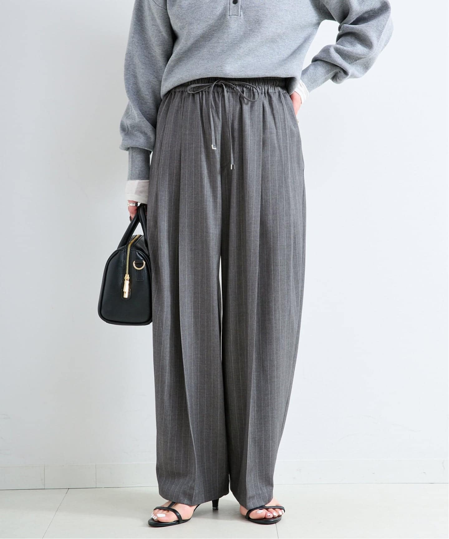 予約》【WEB＋一部店舗限定】手洗い可 / ストライプリラックスパンツ